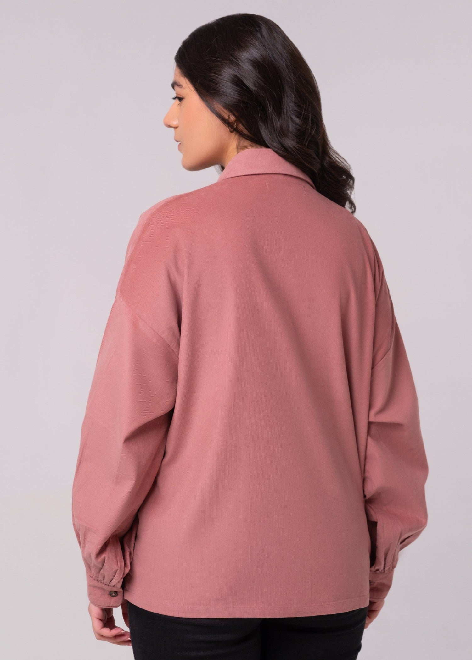 corduroy Top in Mauve pink