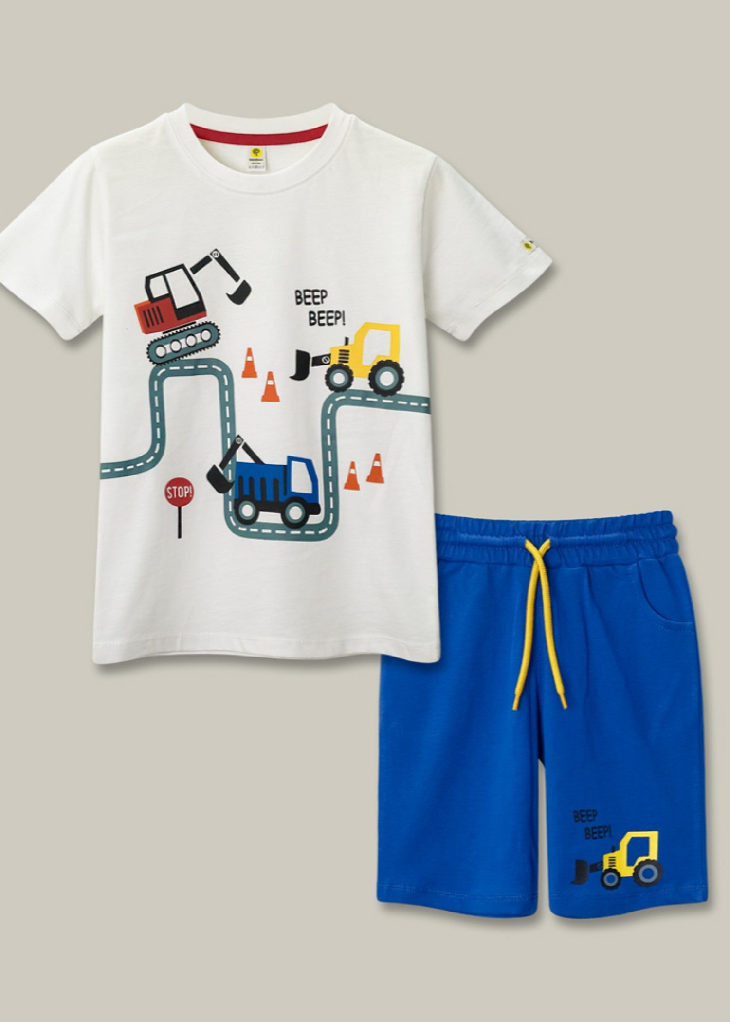 cotton Co ord Sets in White, navy blue
