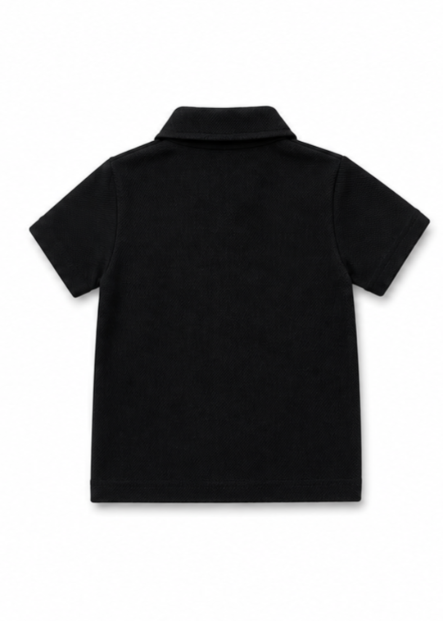 cotton pique Casual Shirt in Black