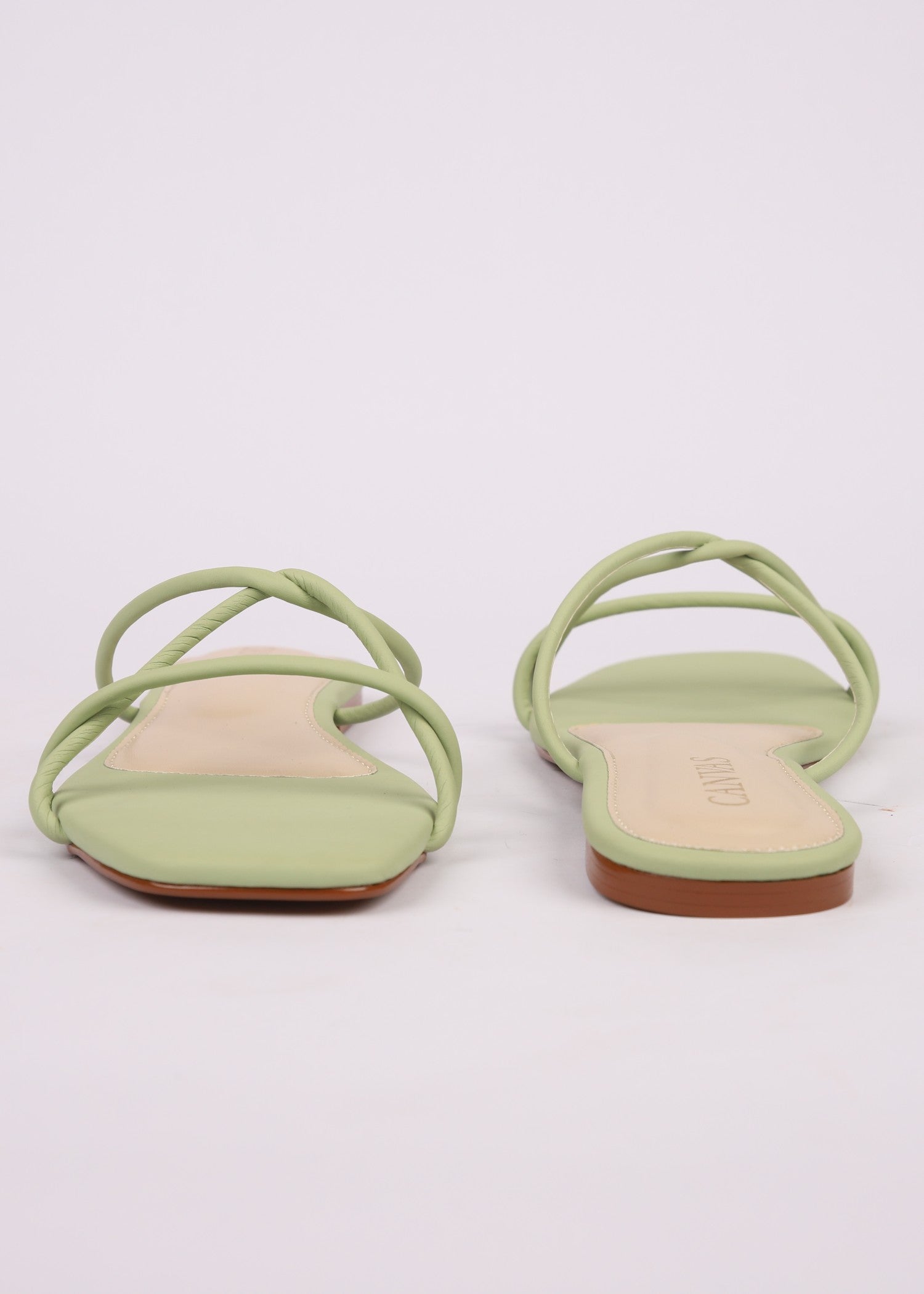 Slides in Sage green by - High Quality Women Slides QEB7101