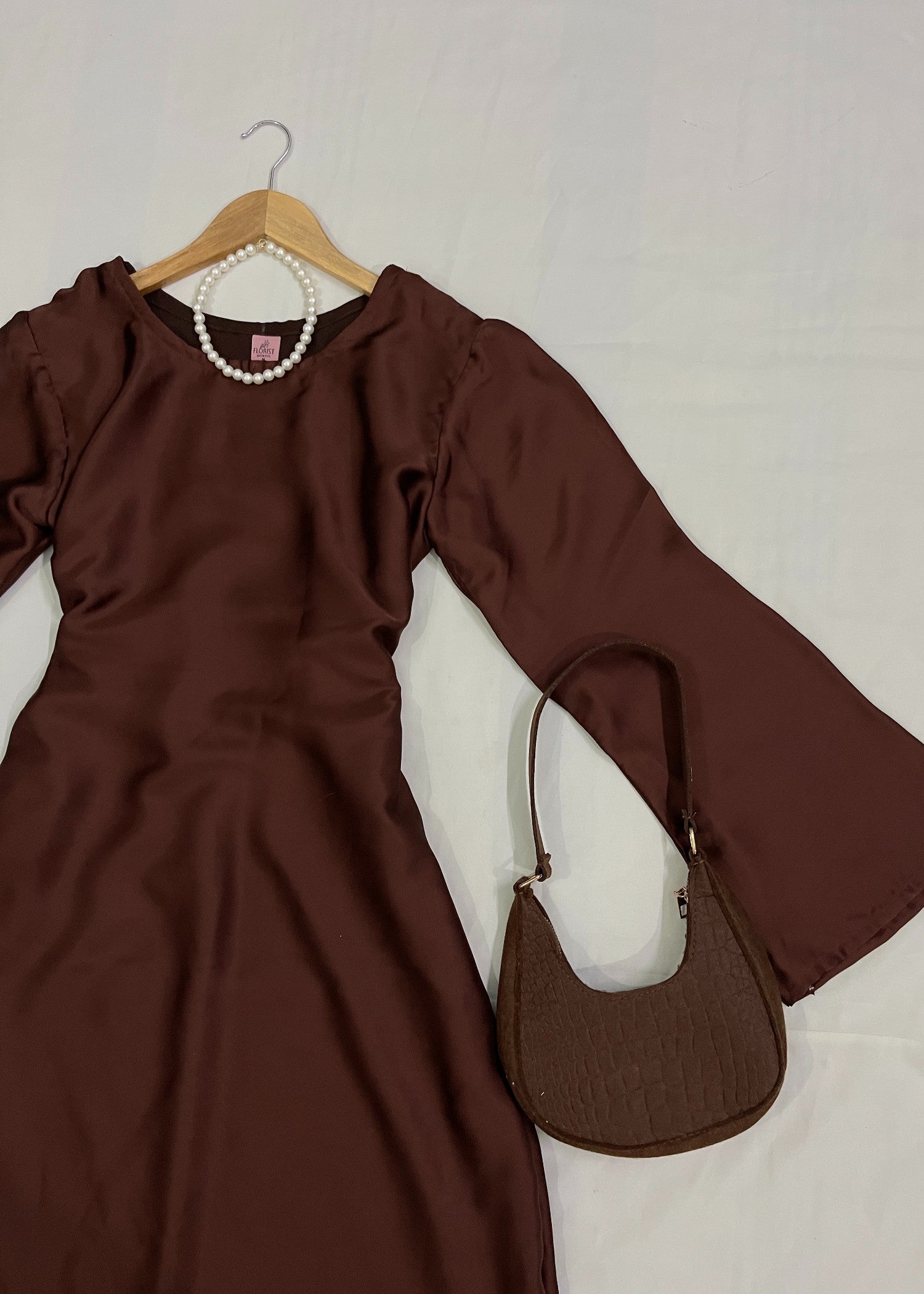 silk Dress in Brown