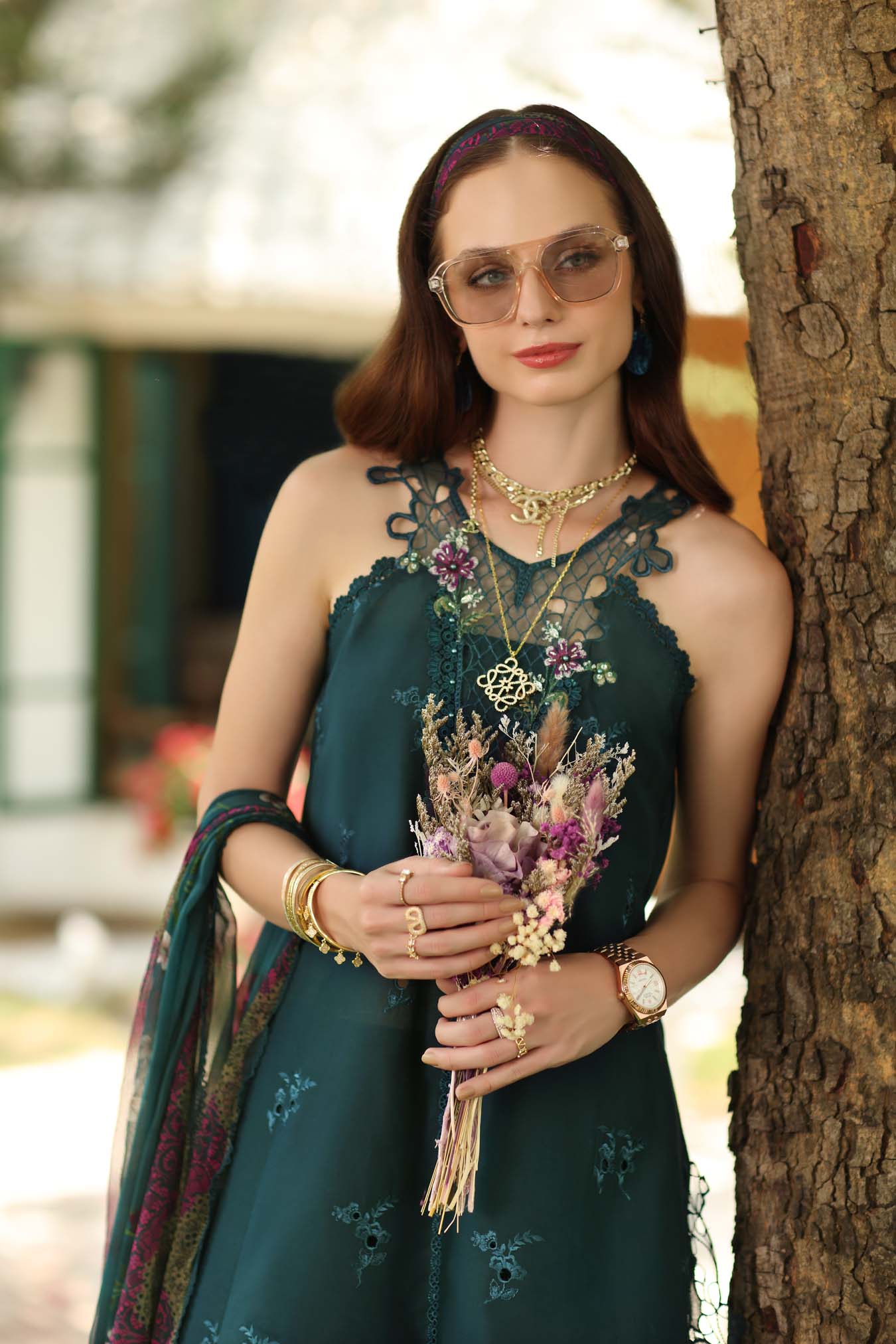 Noor Eid Printskhas Lawn – D6 – Coblat Teal