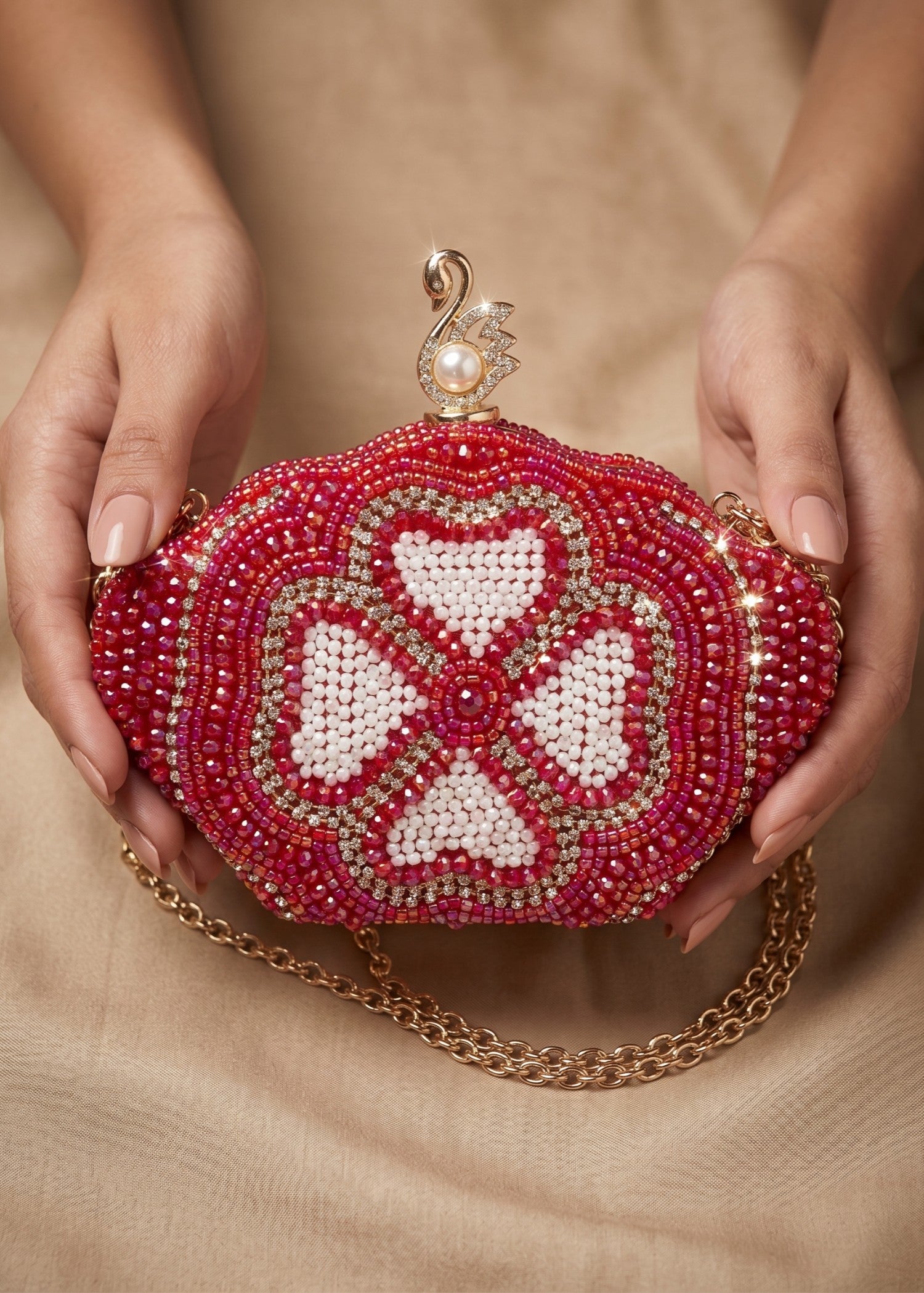 Clutch in Red Color by - Trendy Women Clutch BOW1706