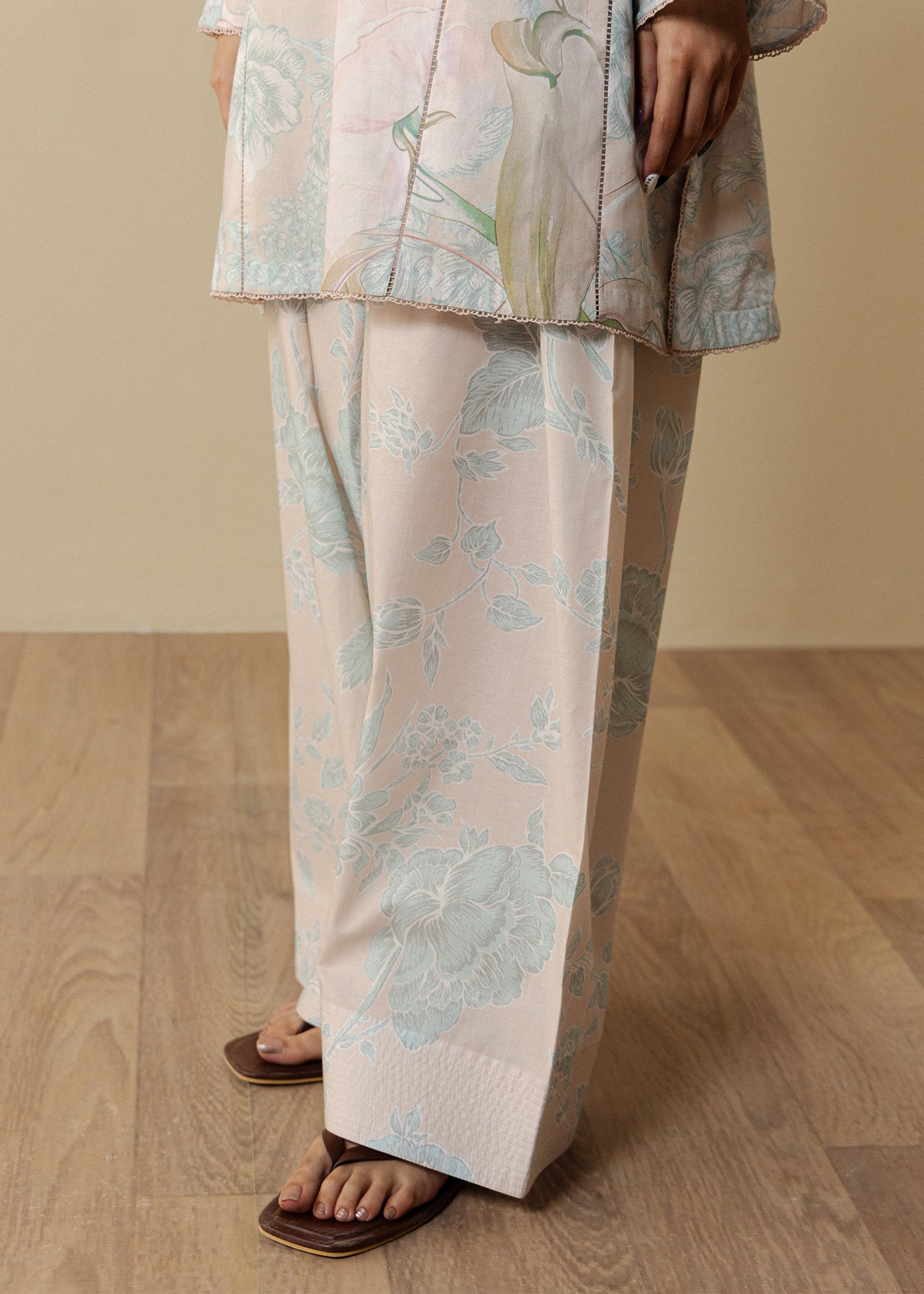 lawn Unstitched in Champagne, ice blue
