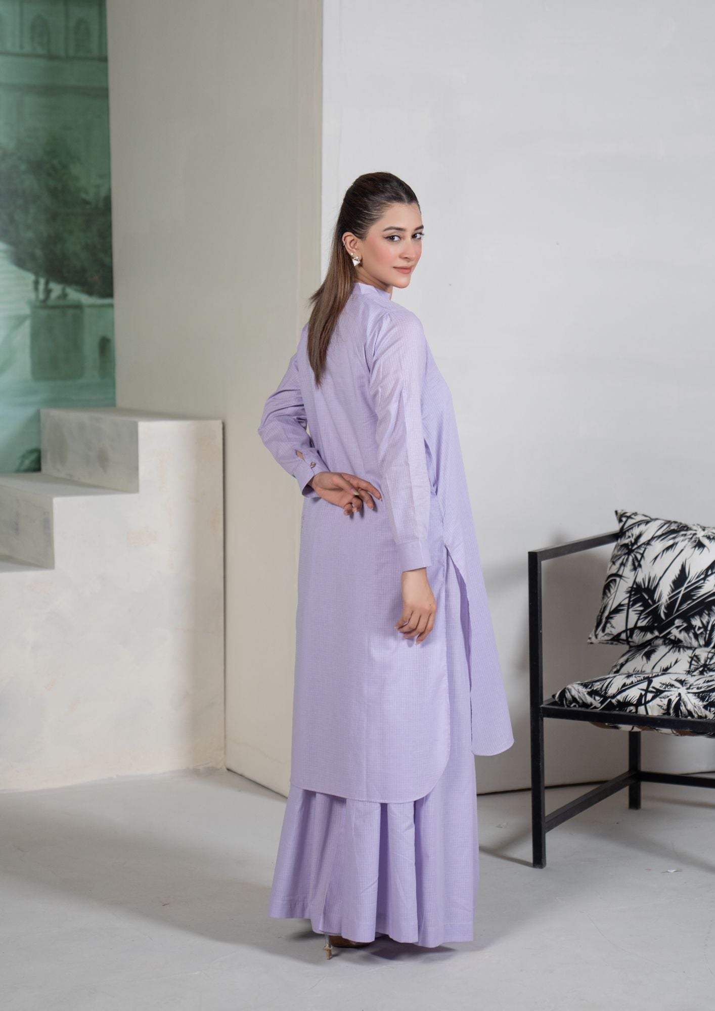 lawn cotton Co Ord Sets in Lilac