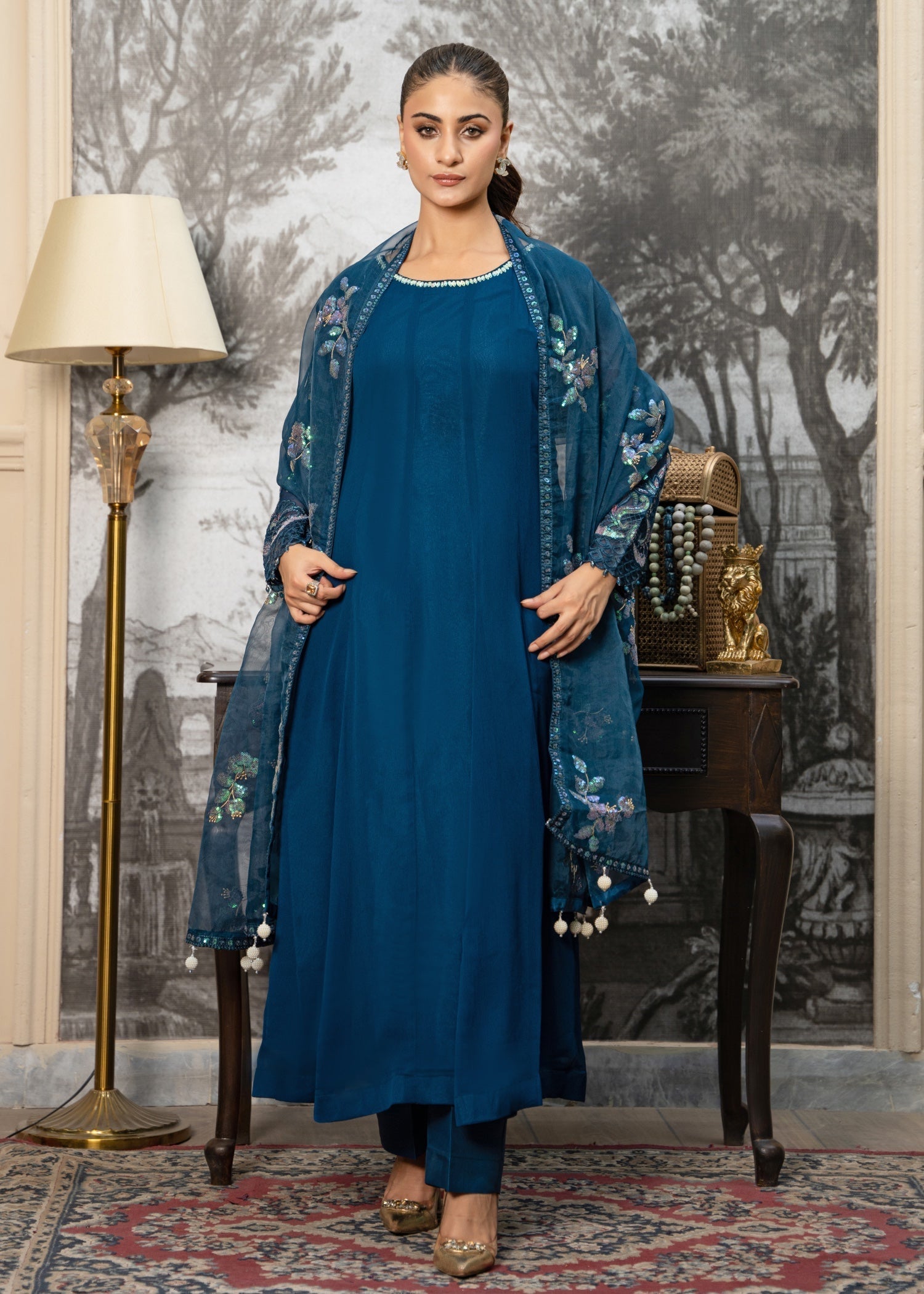 chiffon Maxi in Teal