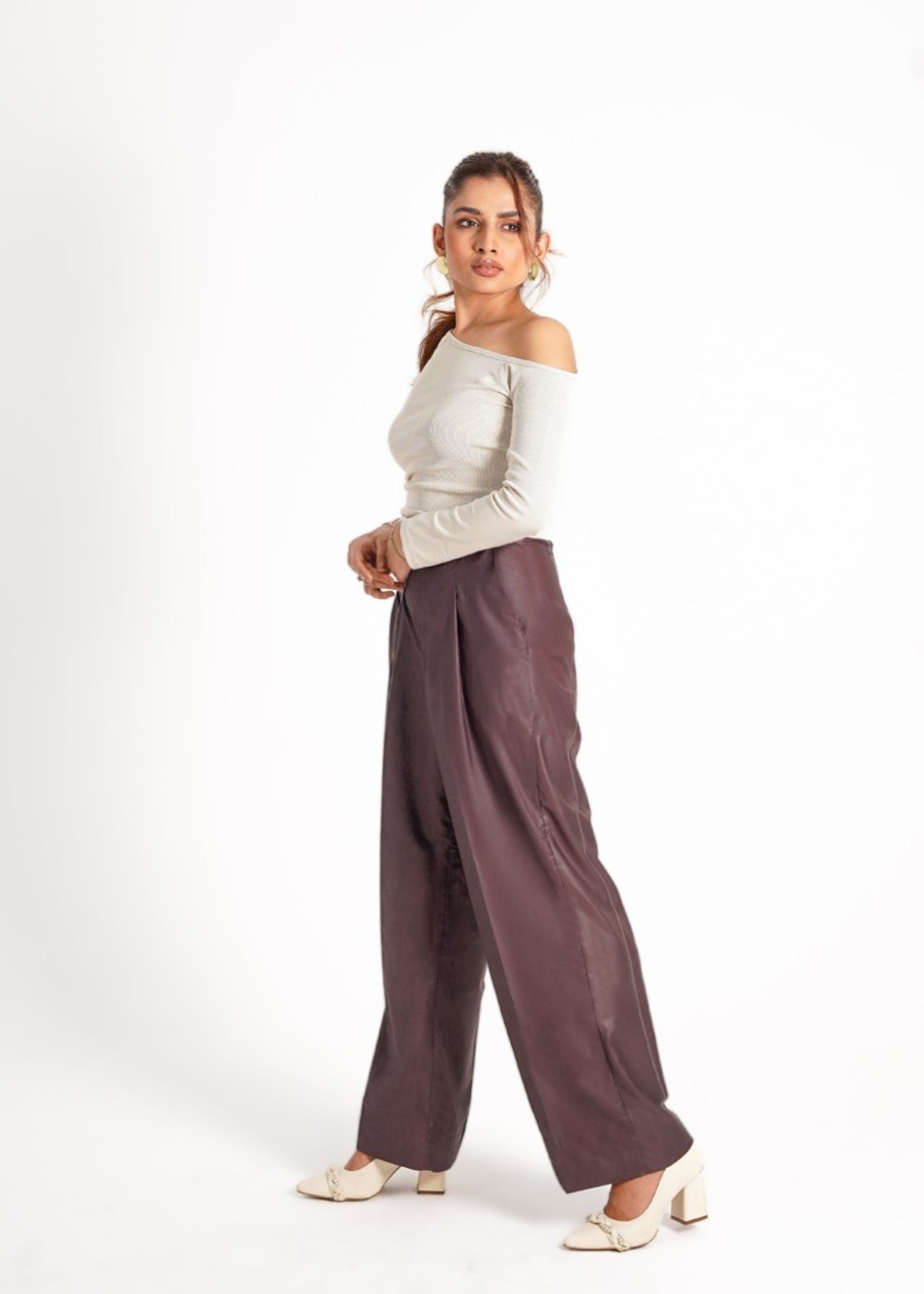 polycotton Pants in Burgundy