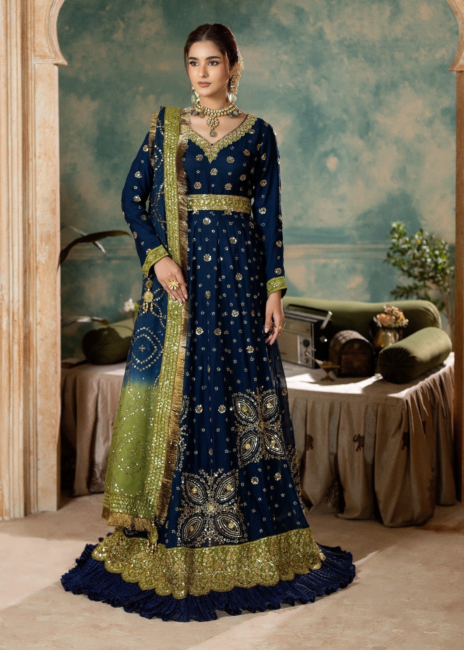 chiffon Maxi in Midnight blue