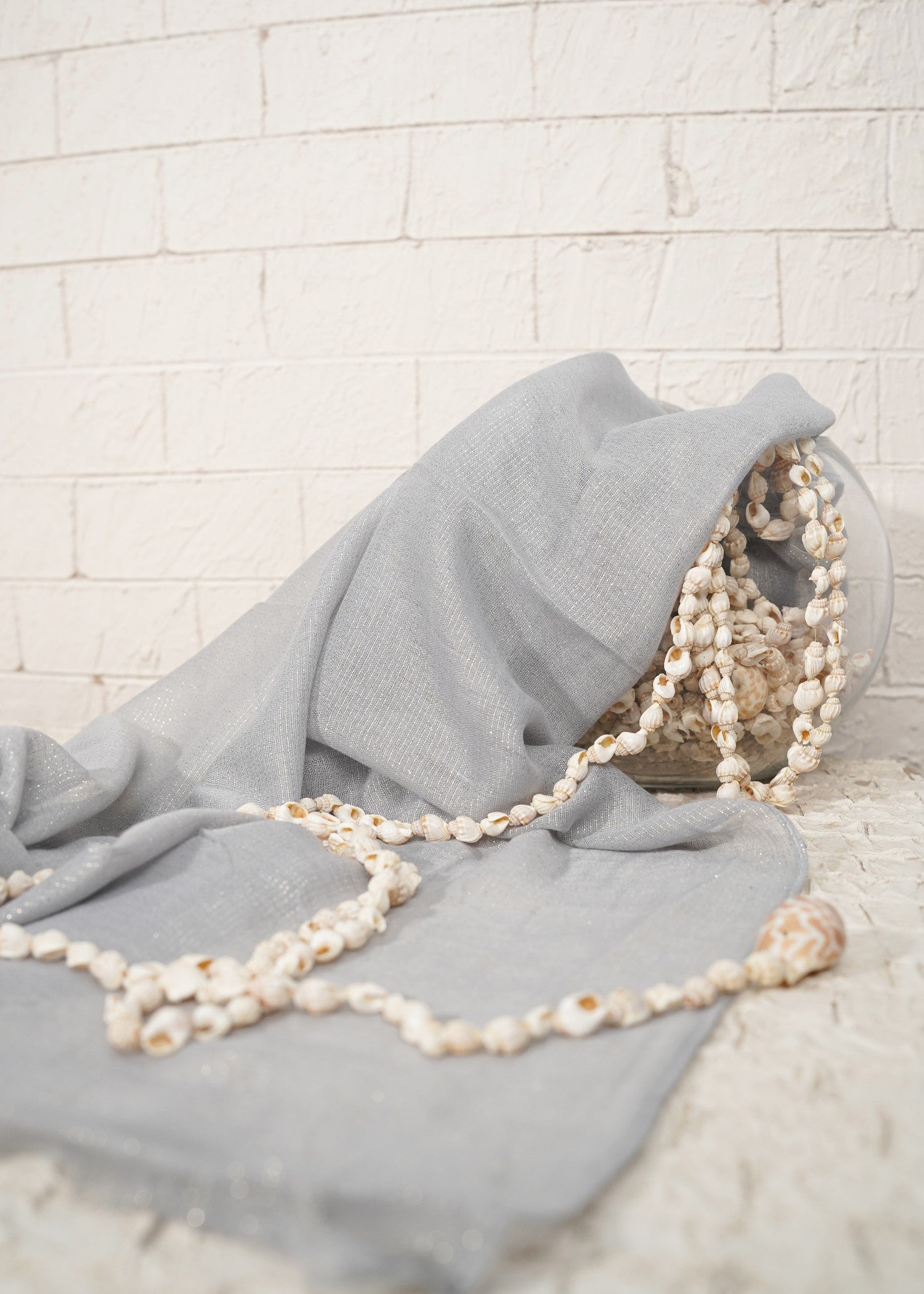 zari lawn Hijab in Ash grey