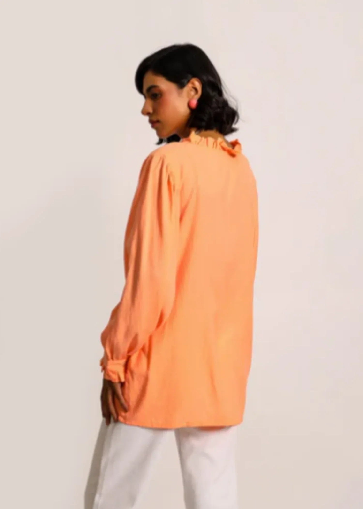 georgette Top in Peach orange