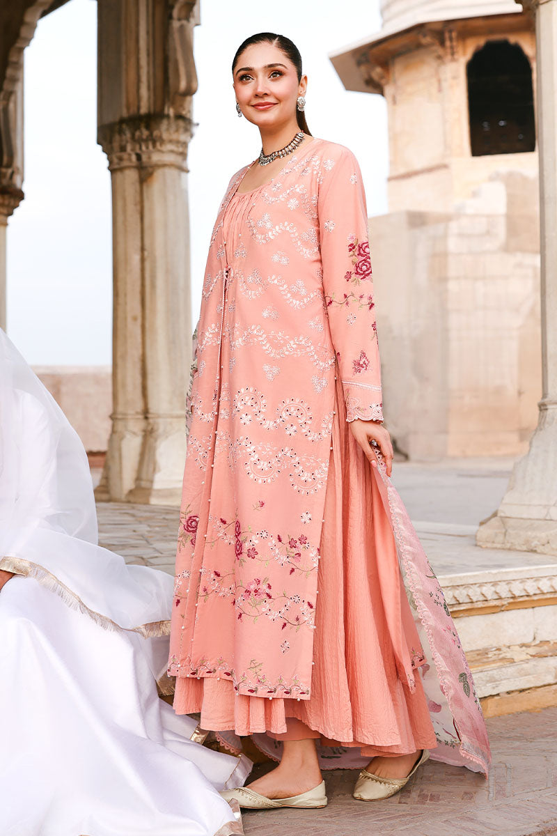 Festive – Dusky Rose - Embroidered Lawn