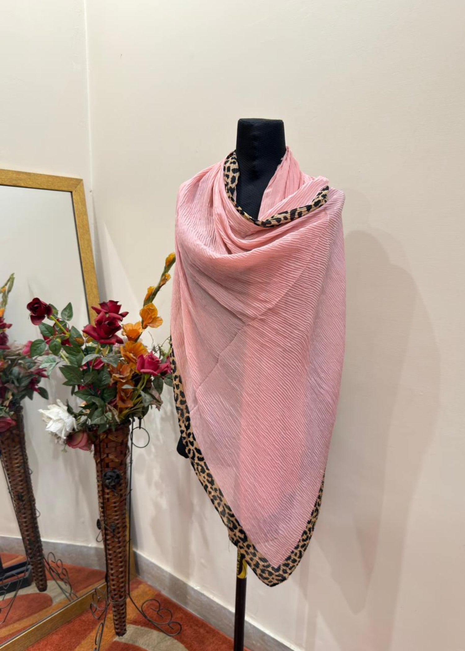 textured lawn Hijab in Blush pink