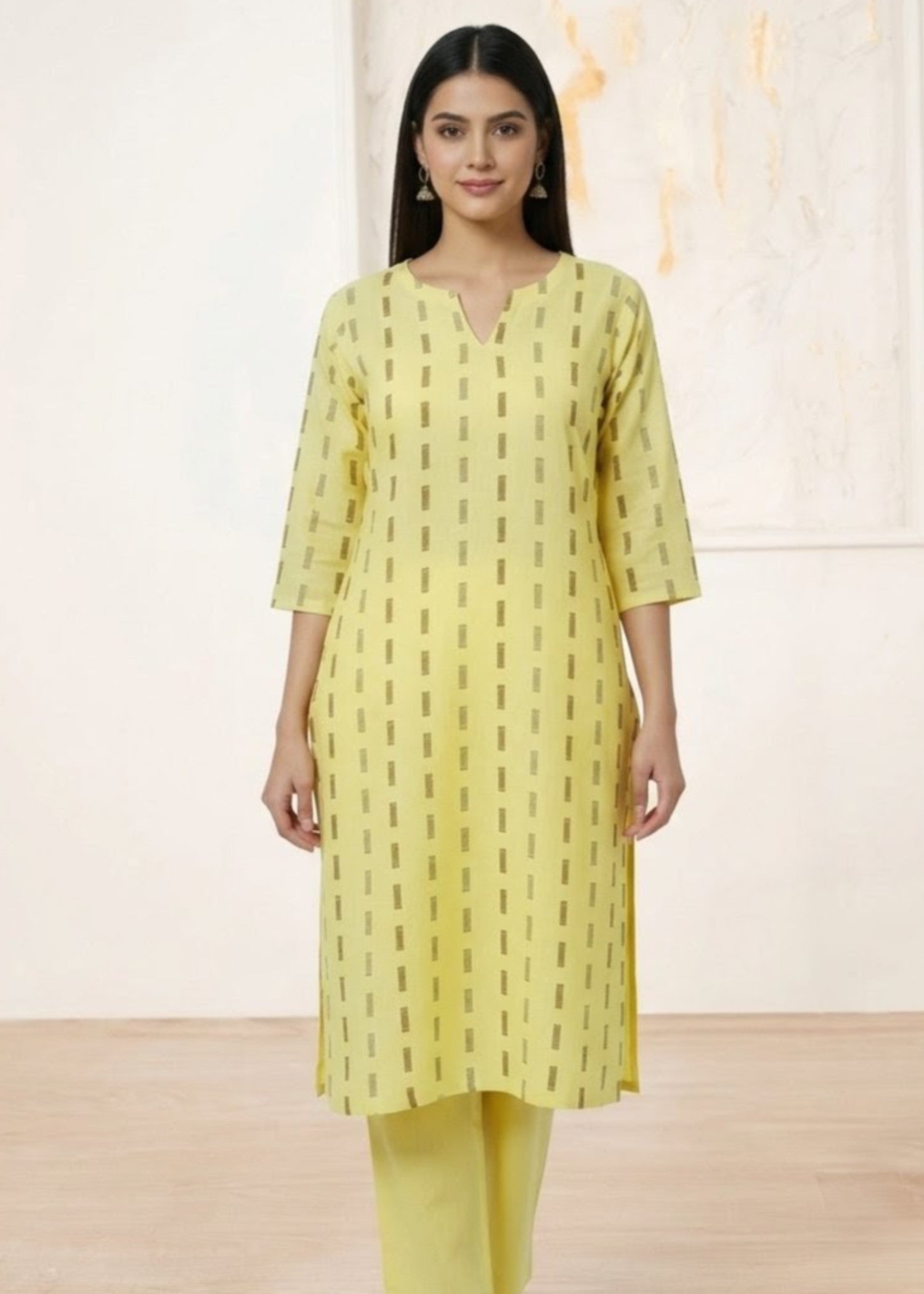 lawn Co Ord Sets in Olive green, lemon