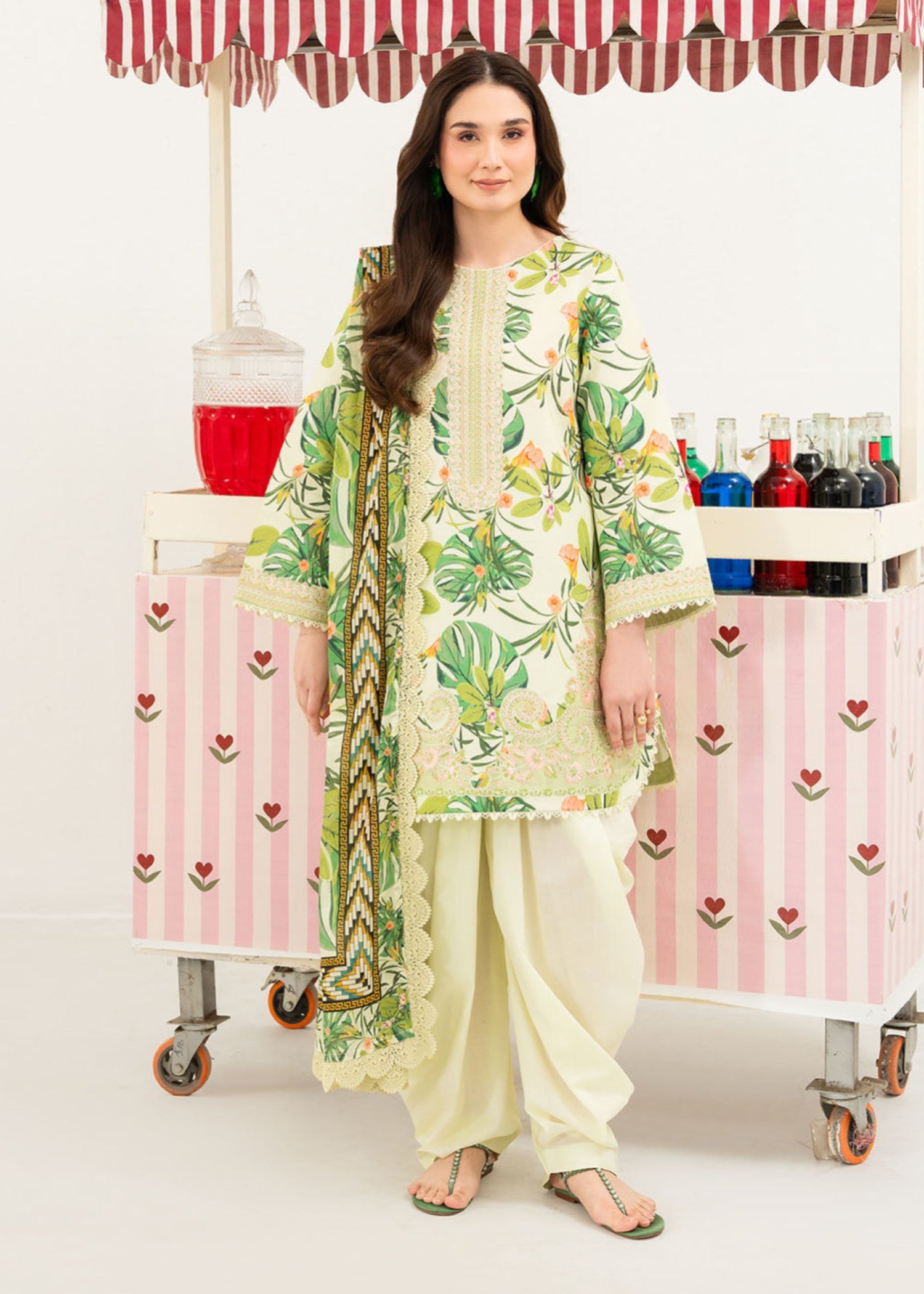 lawn Unstitched in Light yellow