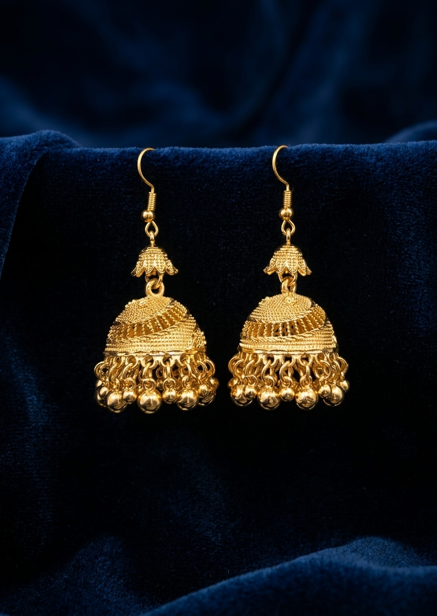 Earrings in Gold Color by - Trendy Women Earrings CTB5967