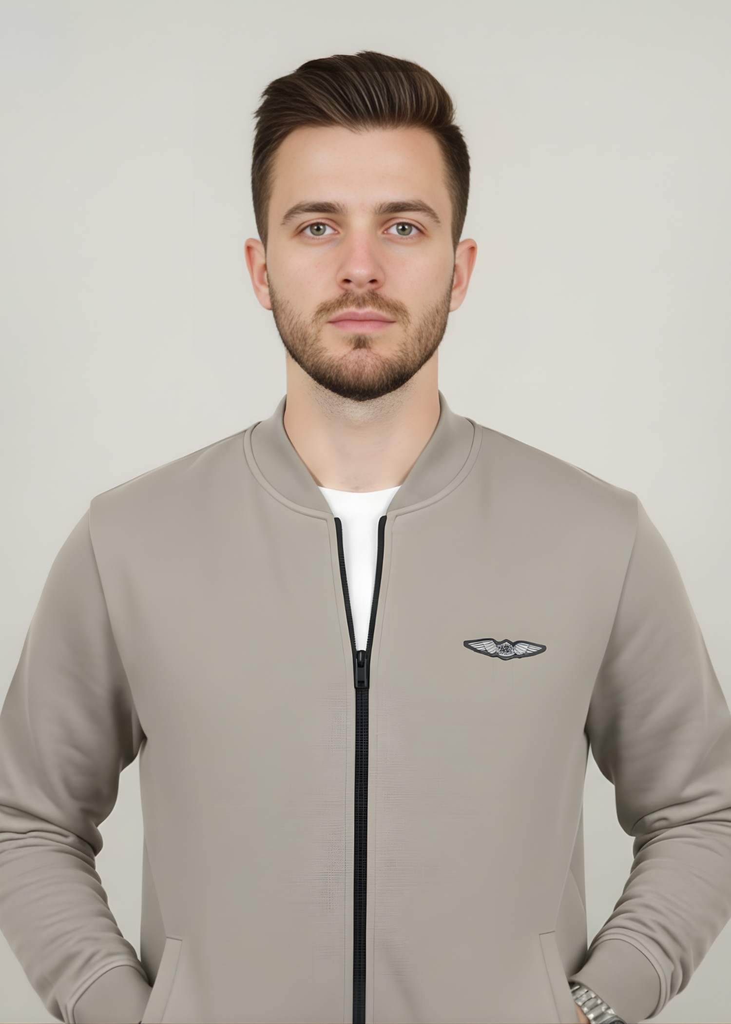fleece Jacket in Khaki brown
