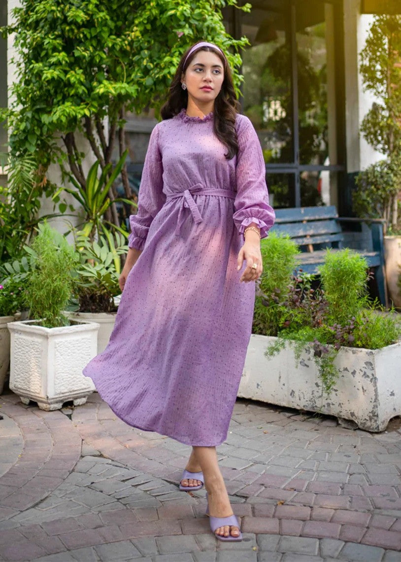 polyester Dress in Purple