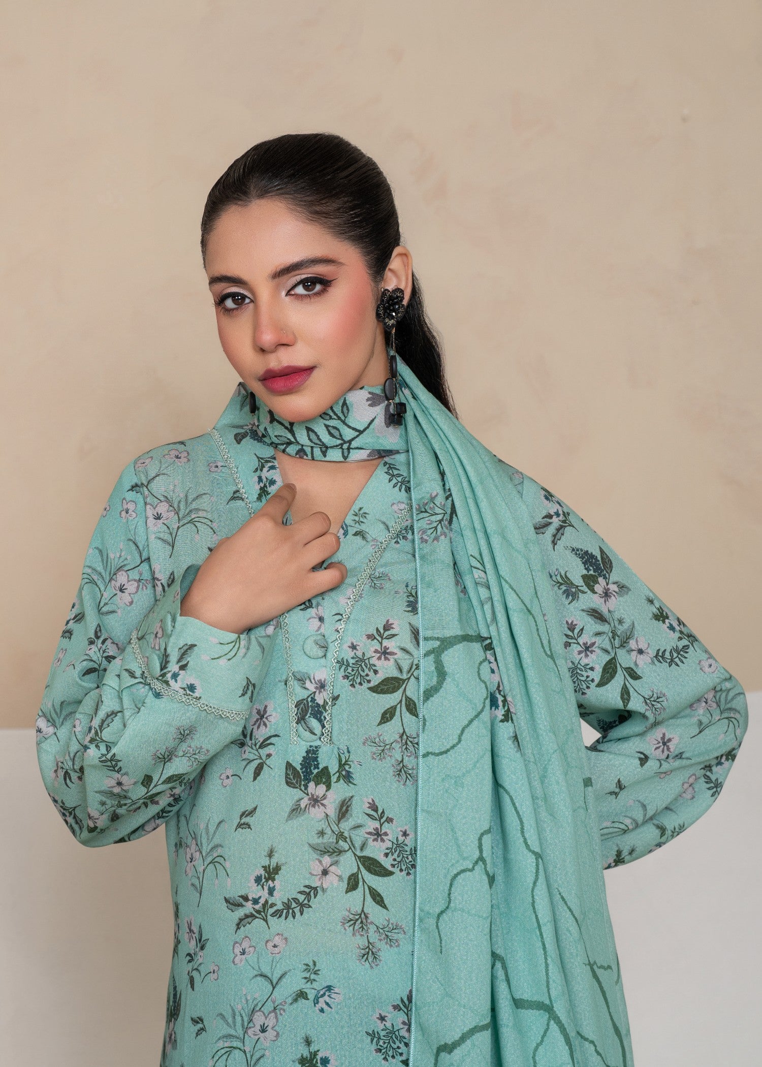 karandi Kurta Set in Pastel green