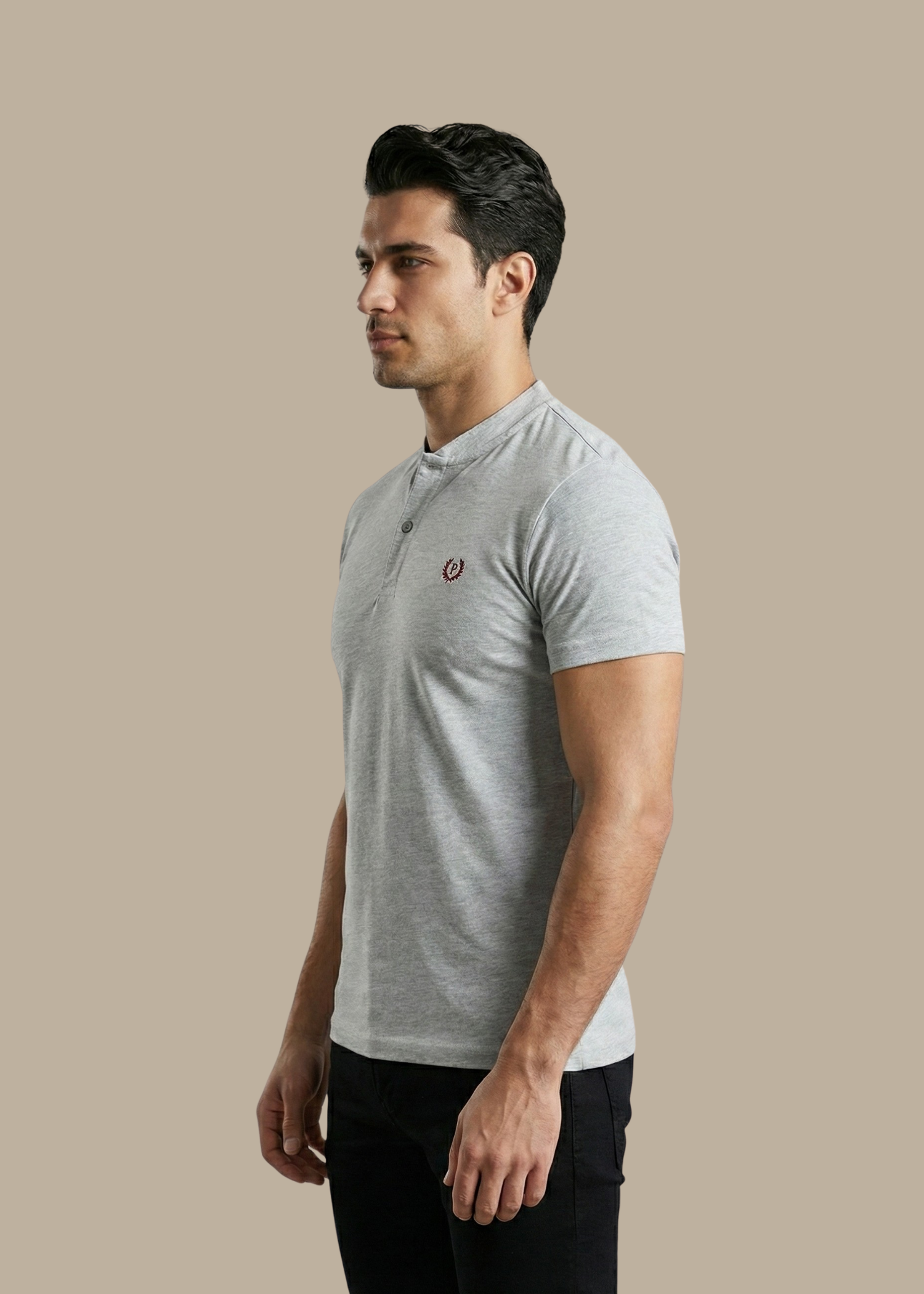 jersey knit T Shirt in Ash grey