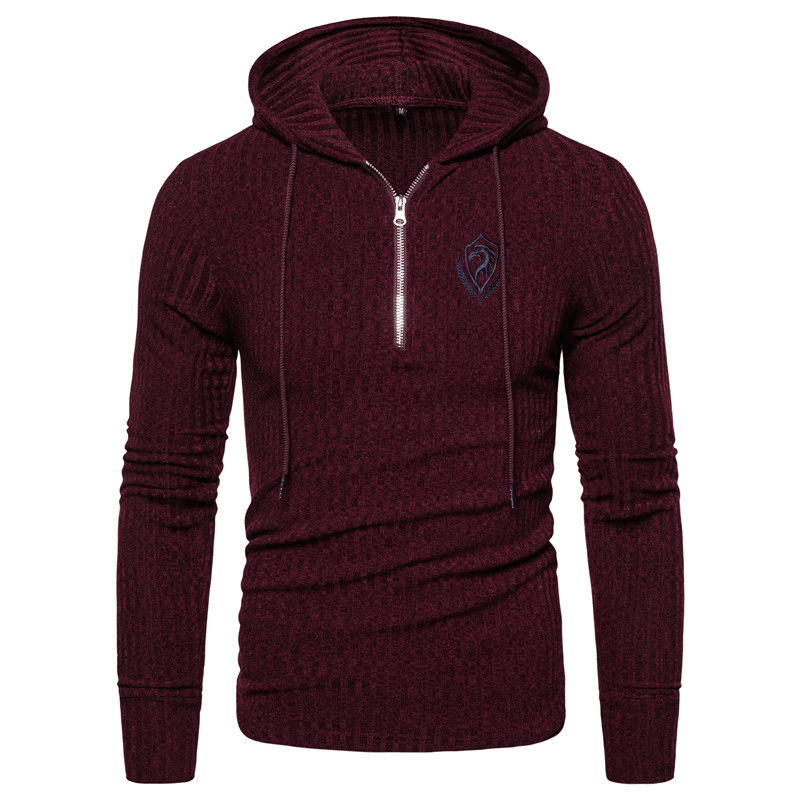 Men'S Stretch Solid Color Slim-Fit Sweater