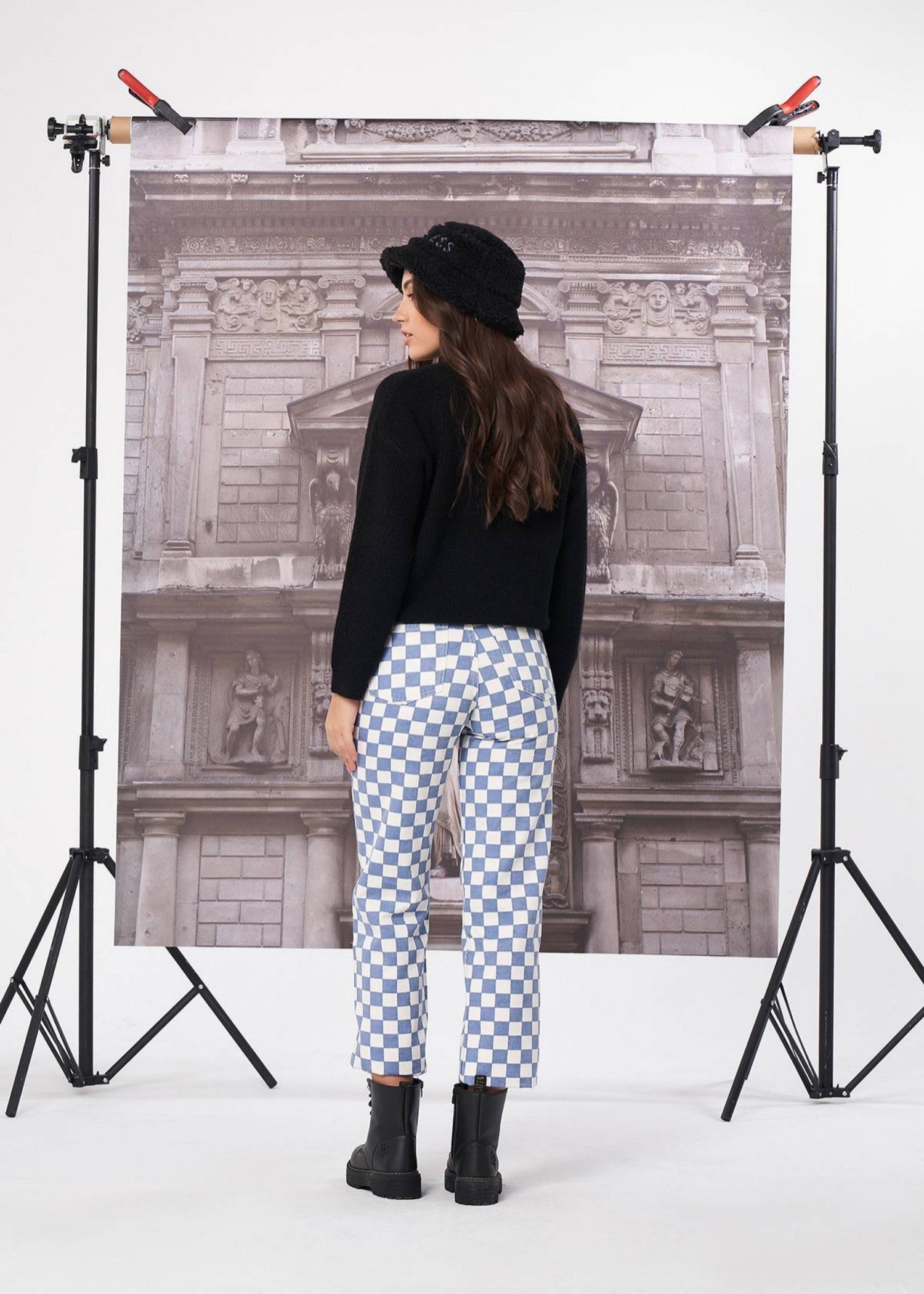 cotton Jeans in Light blue, white