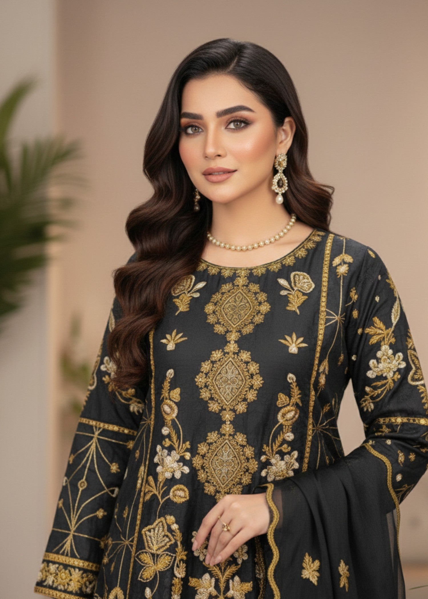chiffon Short Frock in Black