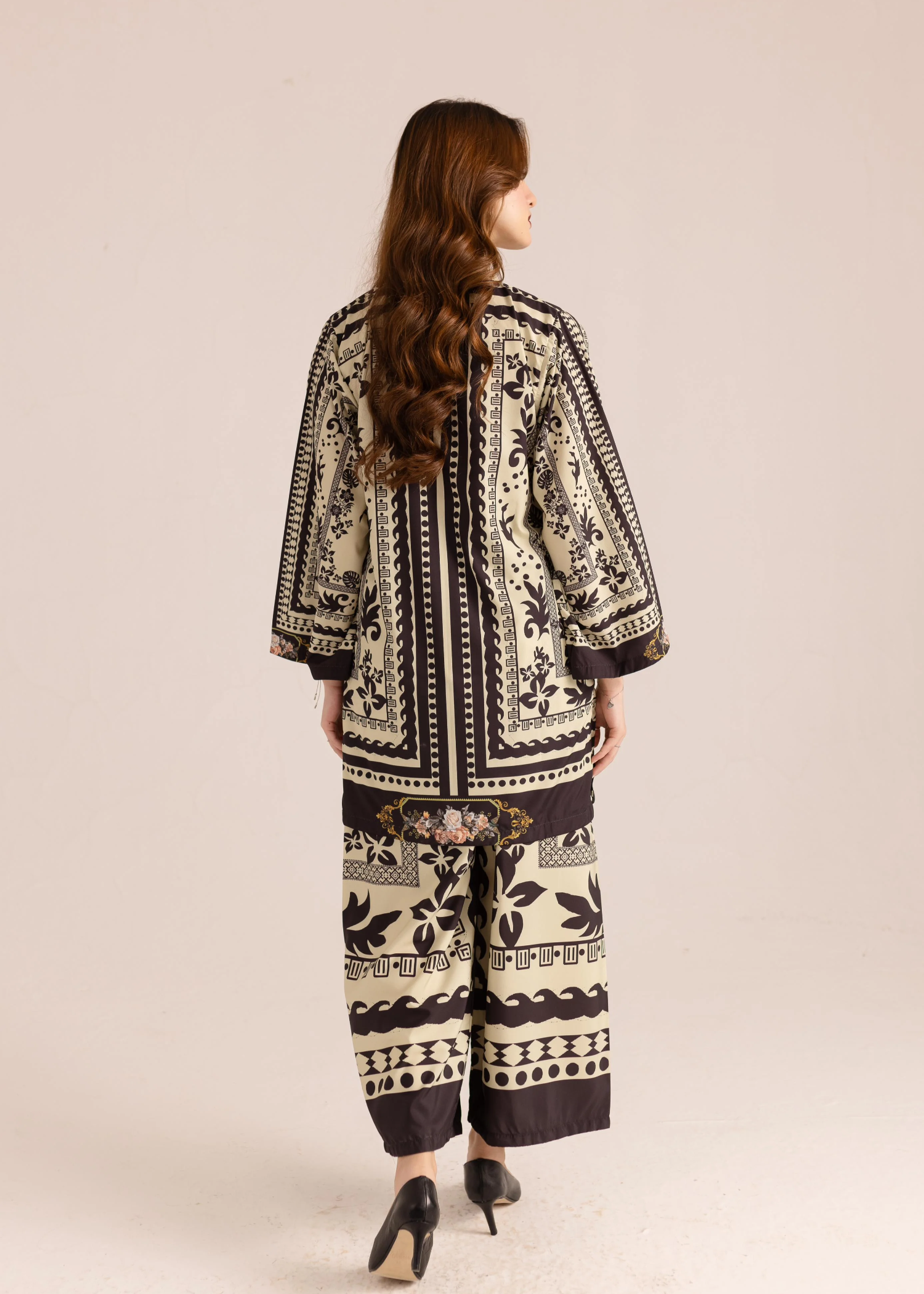 poly lawn Co Ord Sets in Floral white