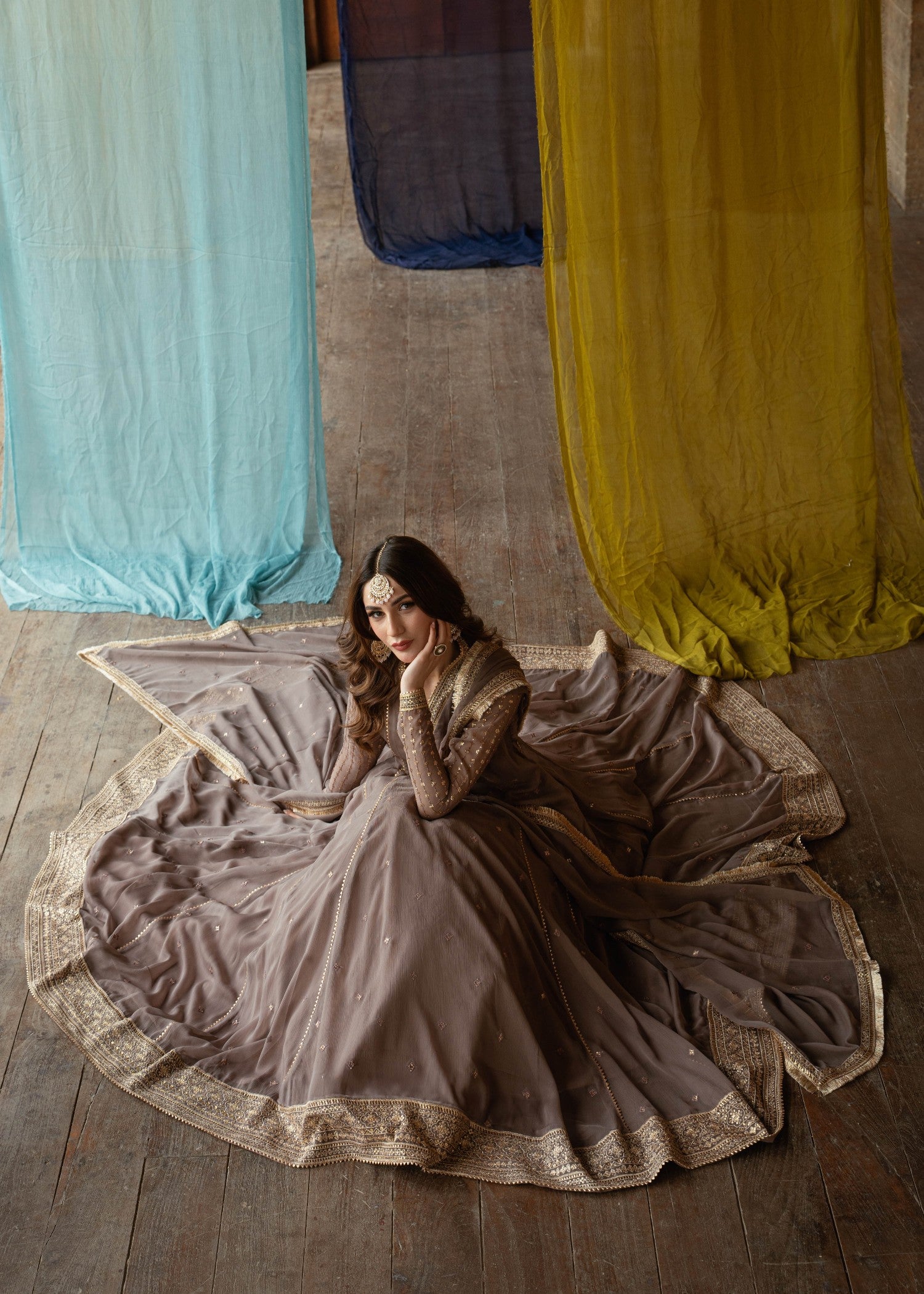 chiffon Maxi in Coffee brown