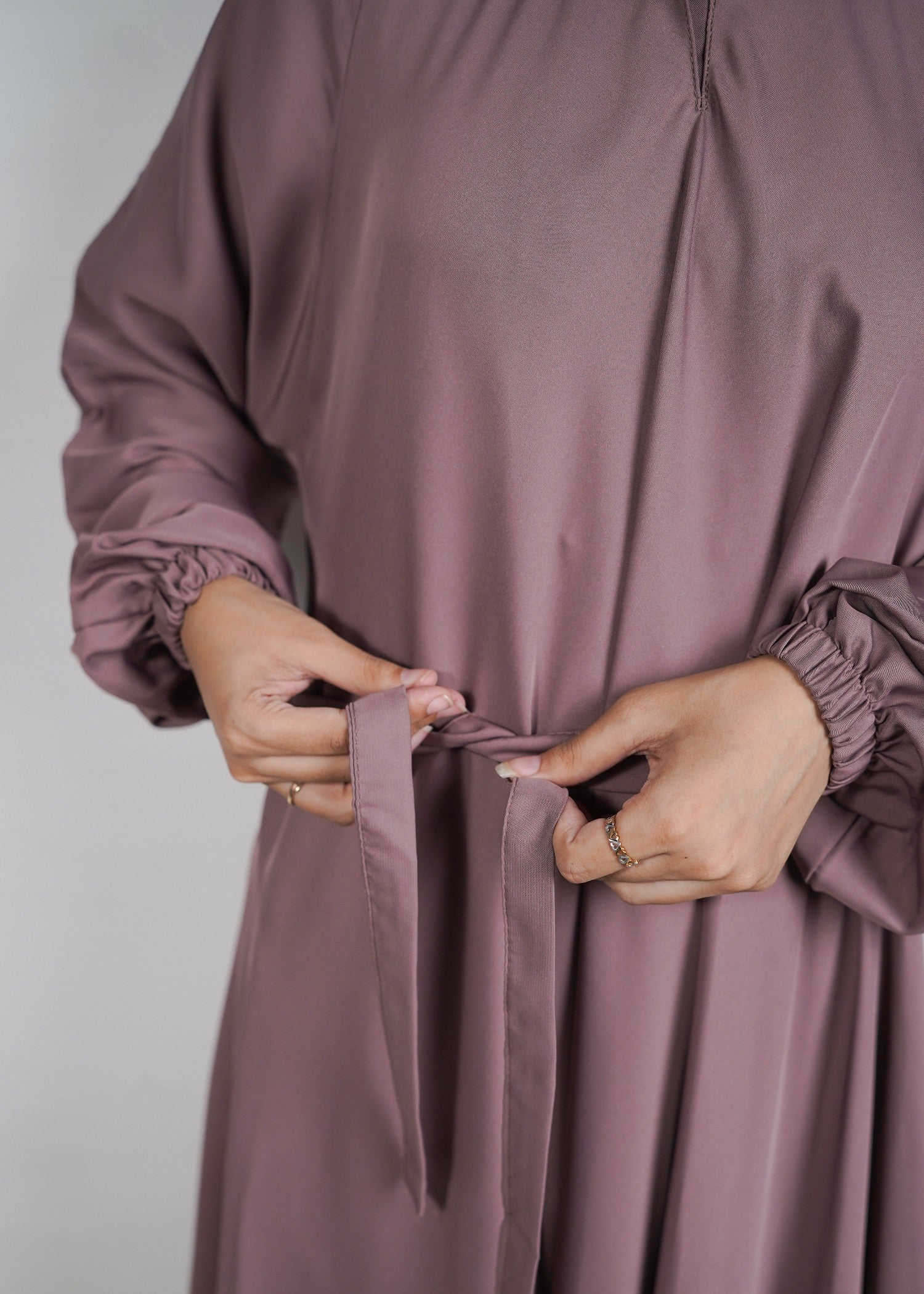 georgette silk Abaya in Mauve