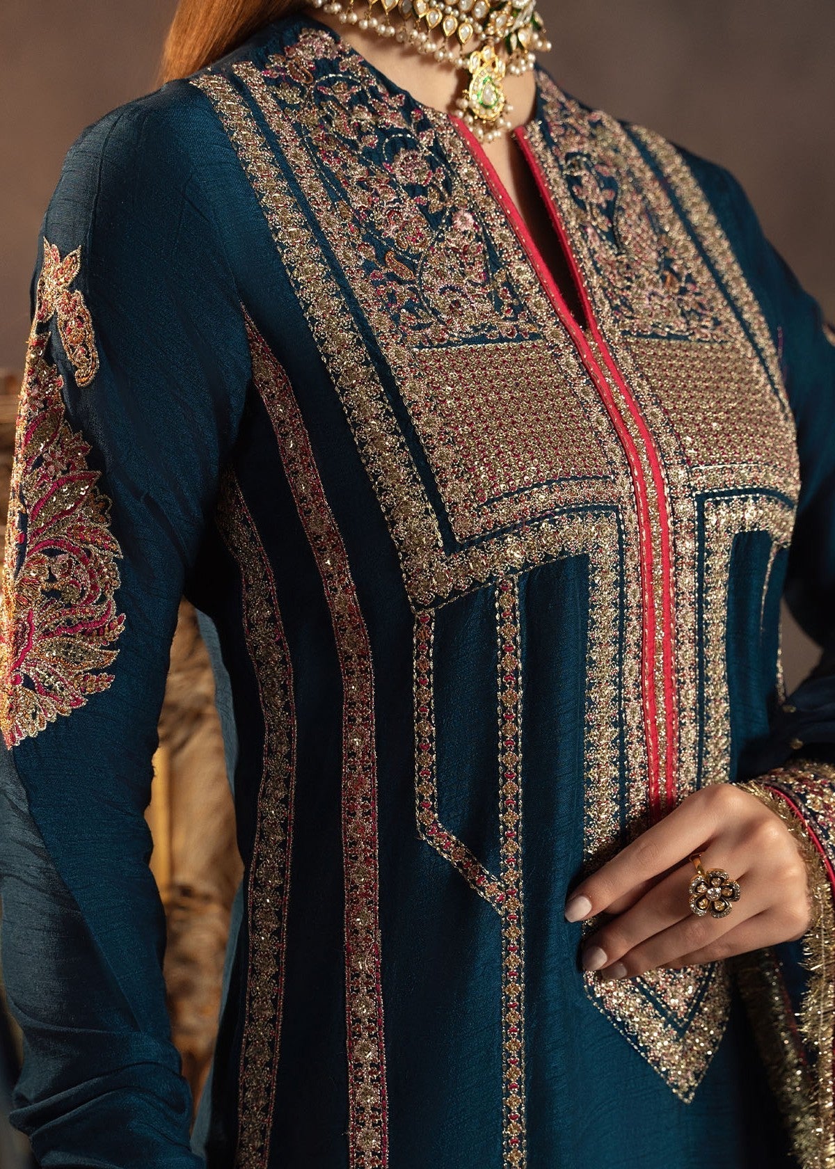 pk raw silk Kurta Set in Blue