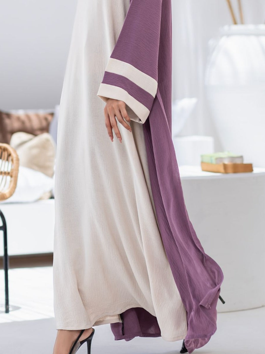 polyester Abaya in Lavender