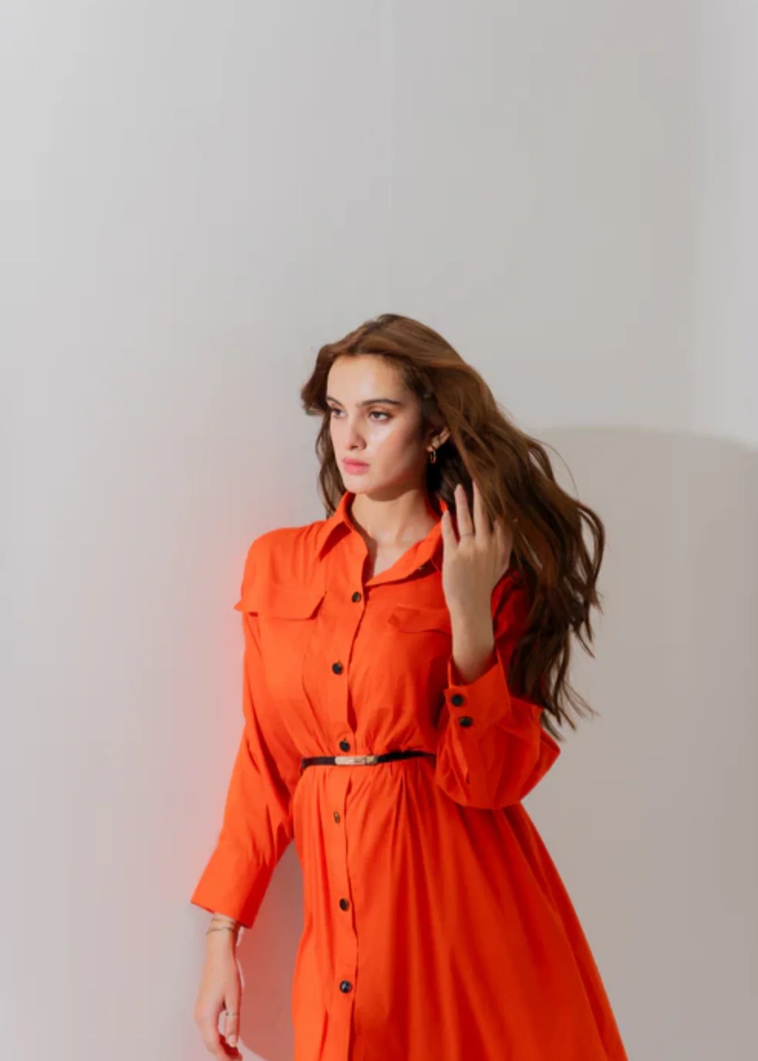 cotton Dress in Orange