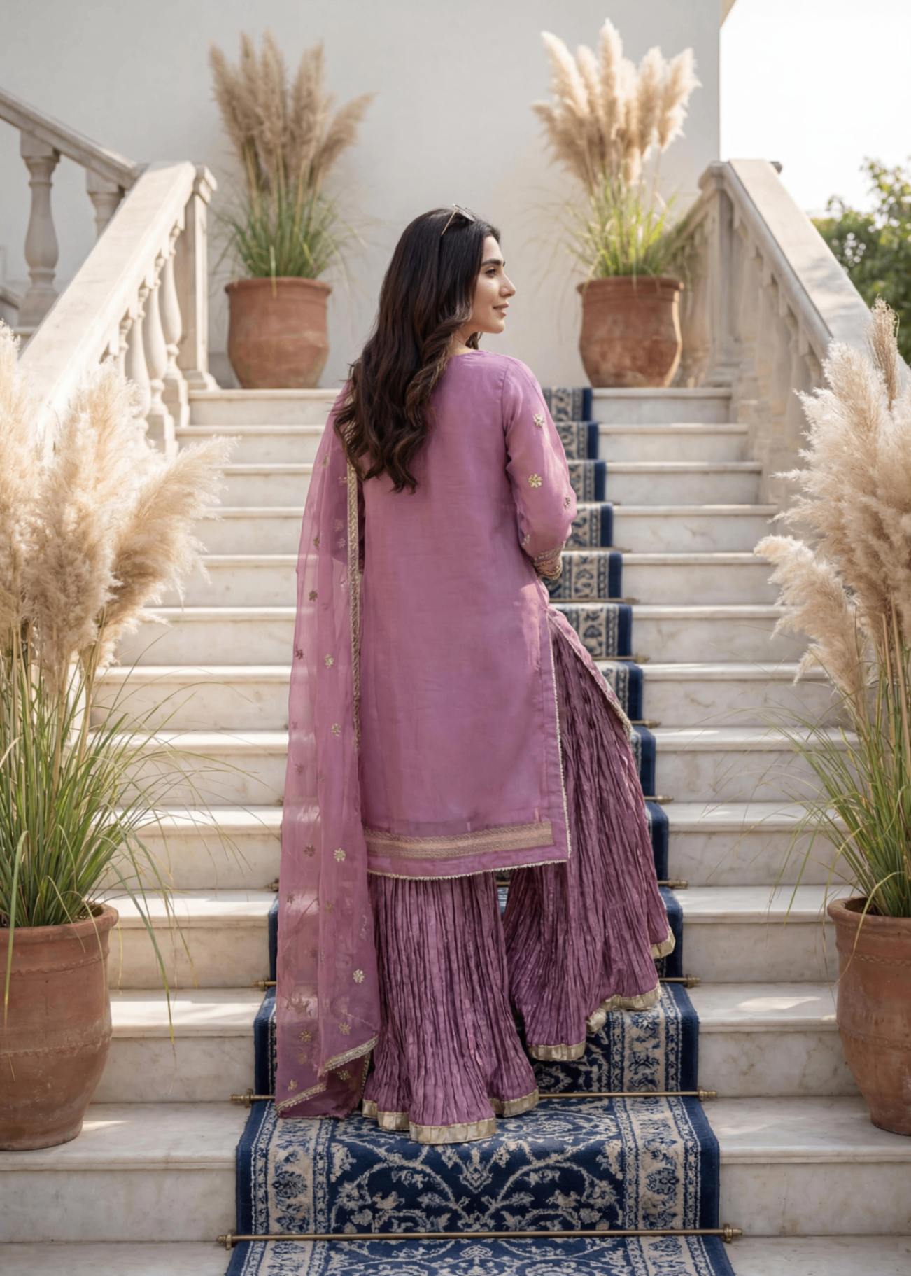 organza Sharara in Lilac