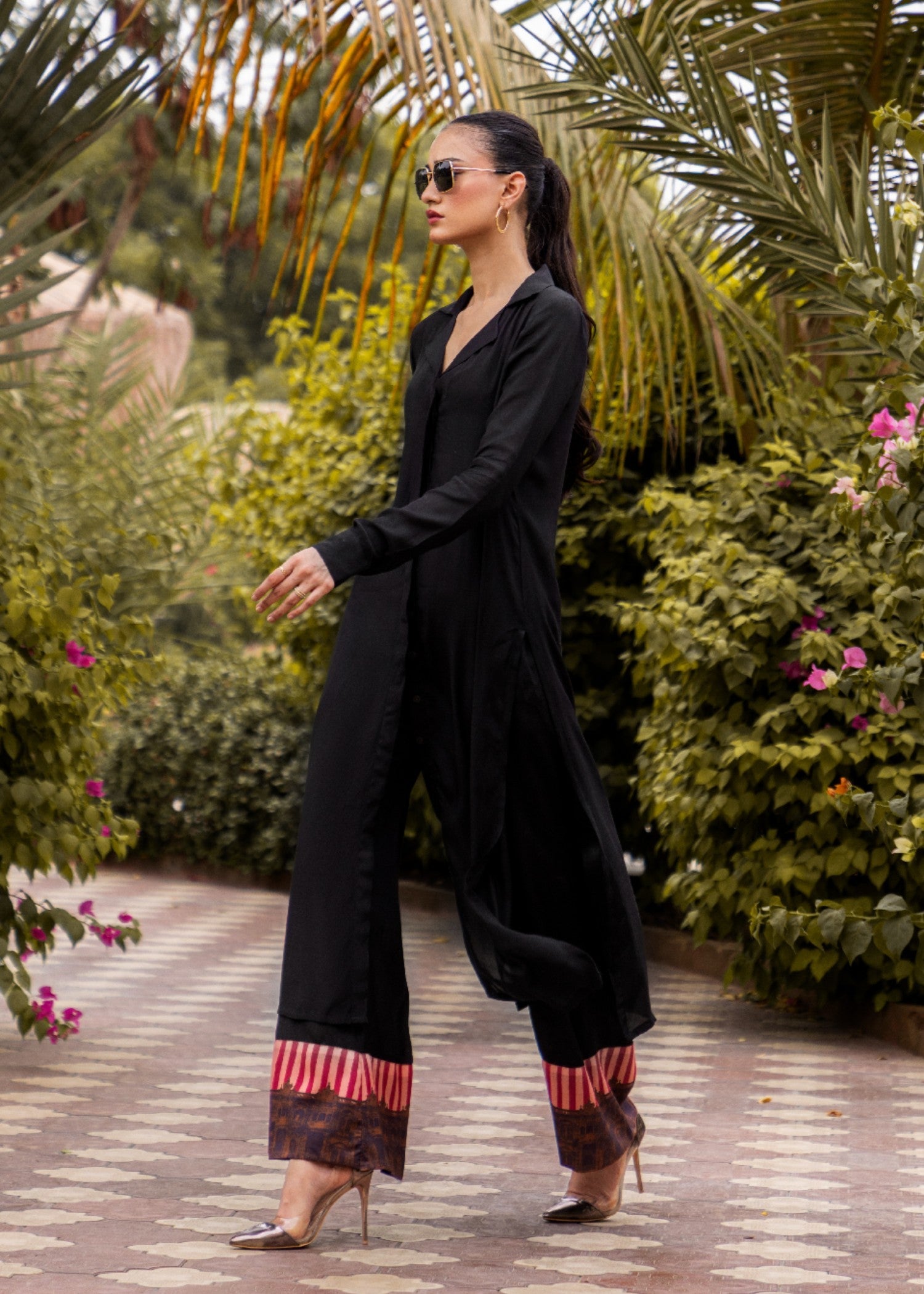 cotton voile Co ord Sets in Black