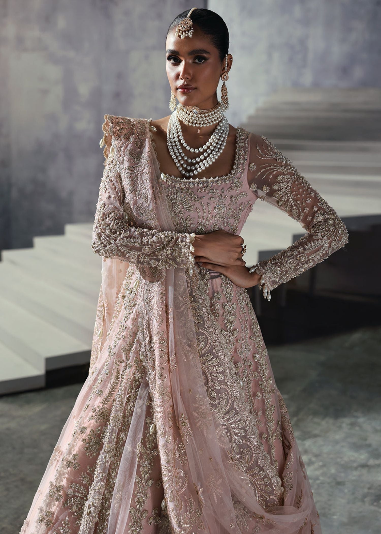 net Maxi in Peach pink