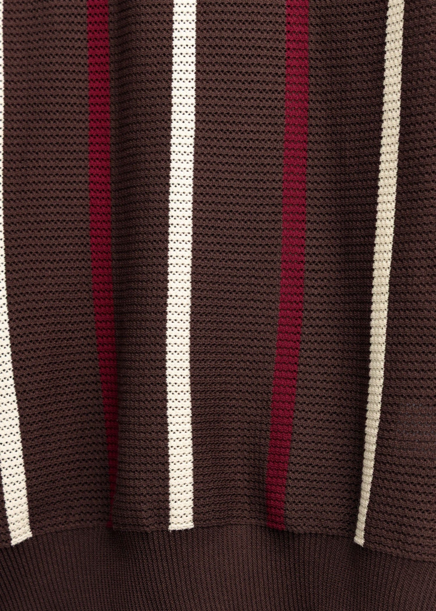 cotton Polo Shirt in Coffee brown, maroon, white