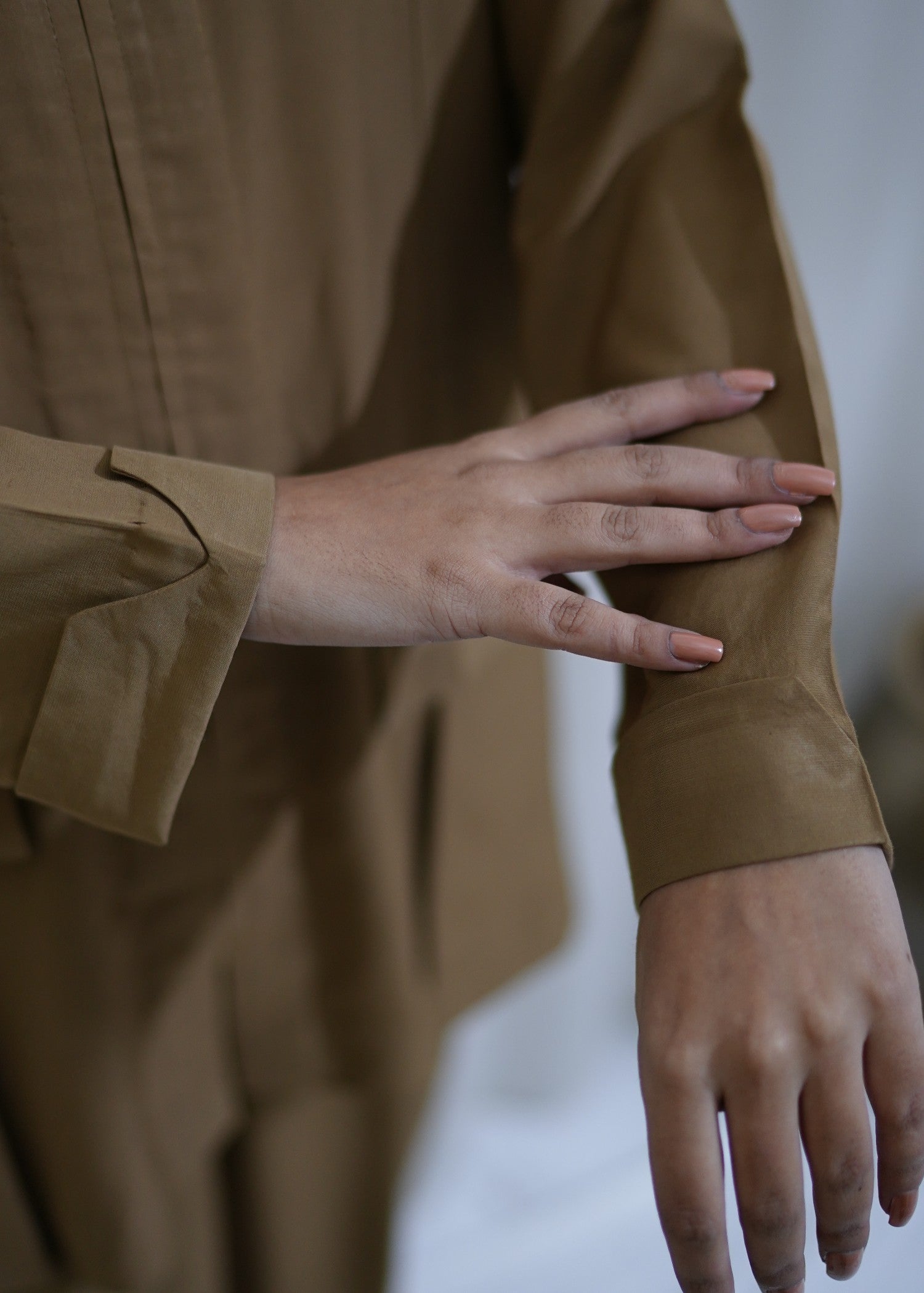 textured grip Co ord Sets in Camel brown