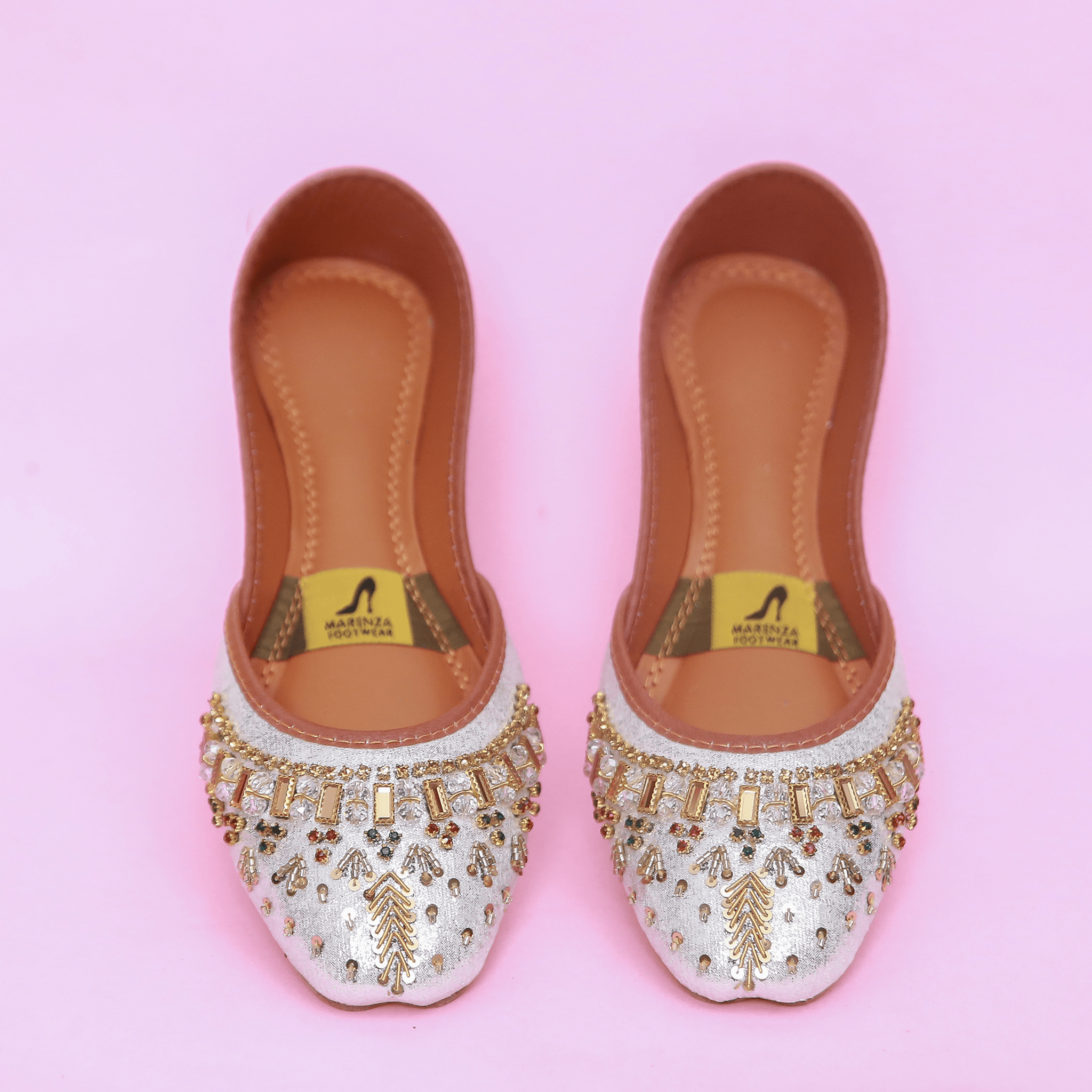 Khussa in Silver by - High Quality Women Khussa HMX9673