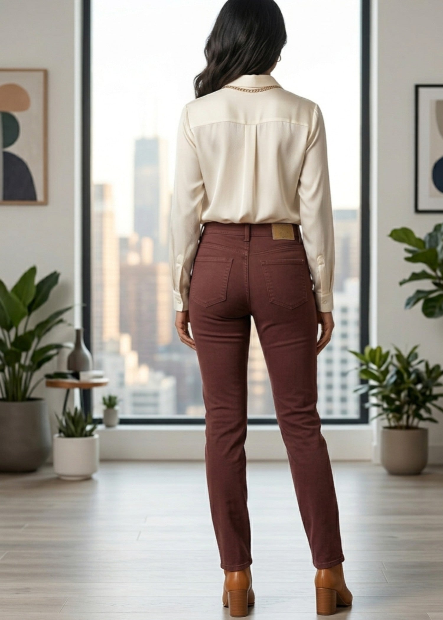 denim Jeans in Burnt umber