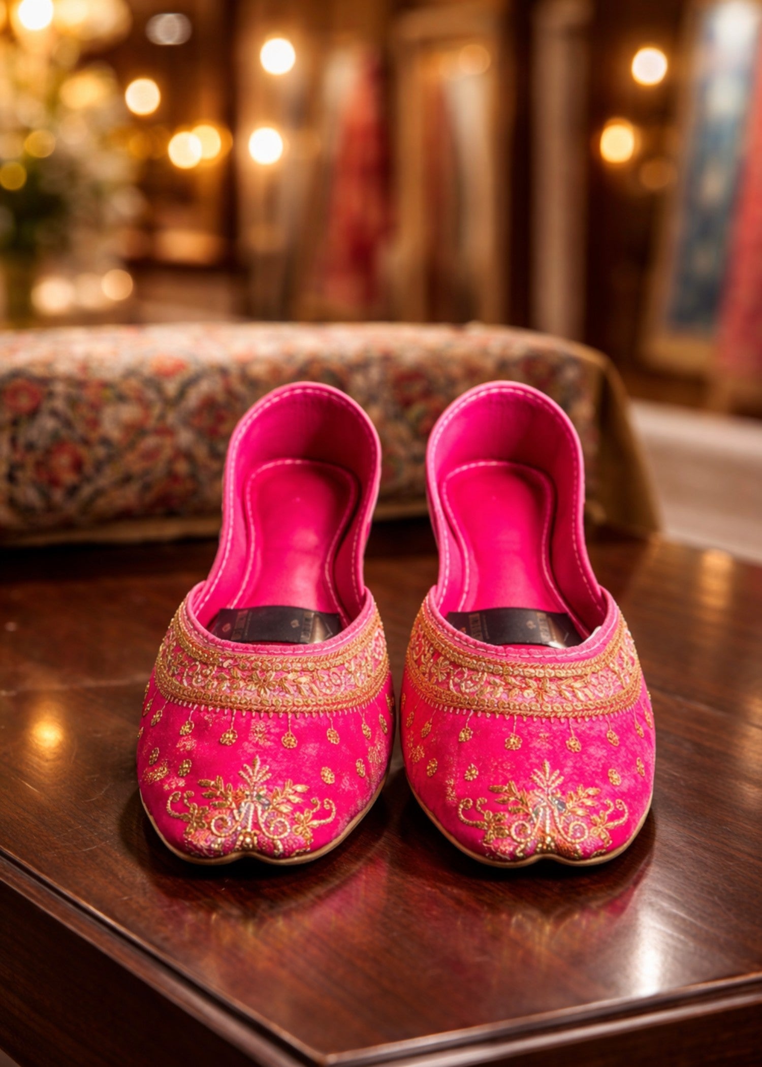 Khussa in Magenta by - High Quality Women Khussa MZD0960