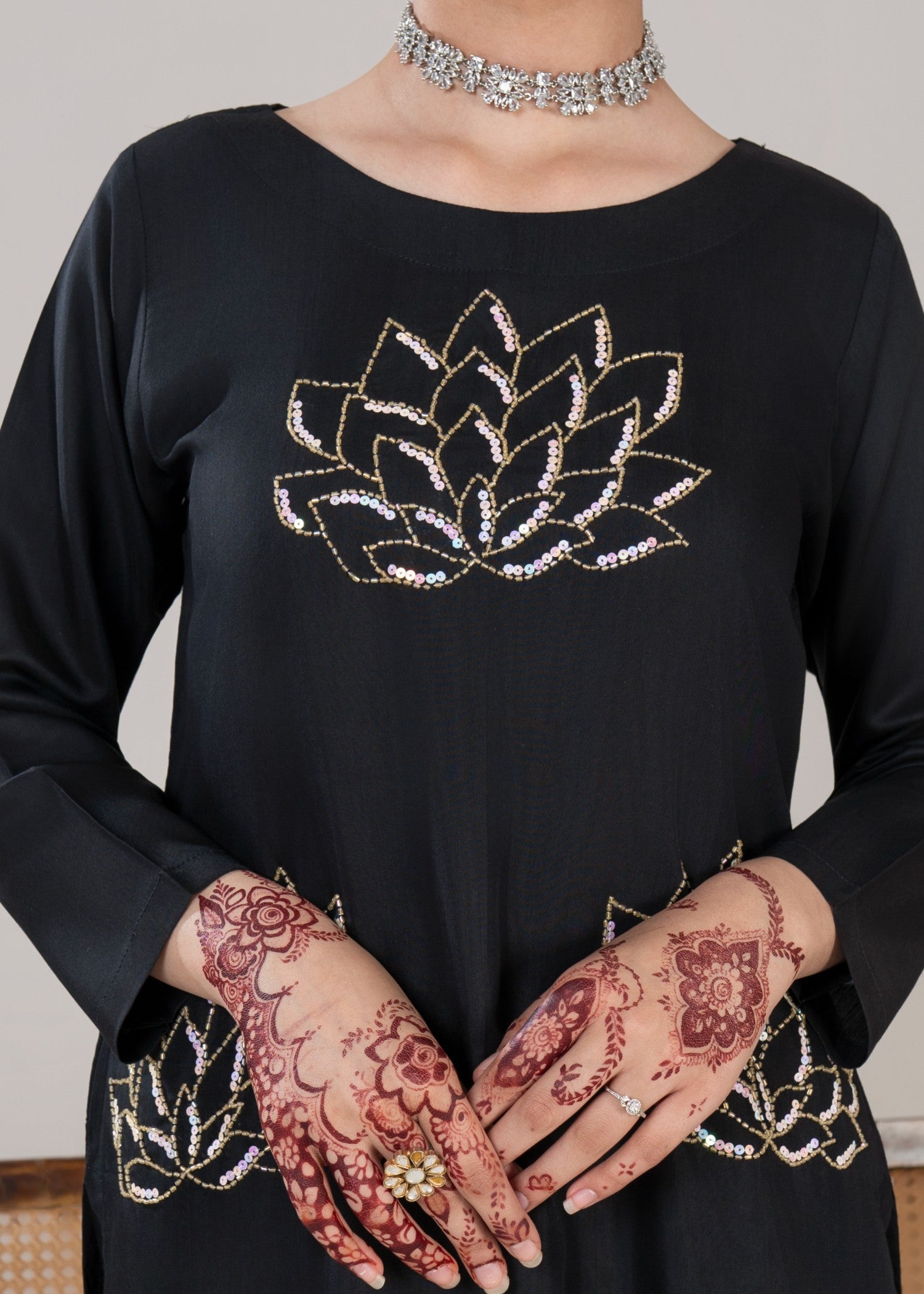 viscose Kurta Set in Jet black