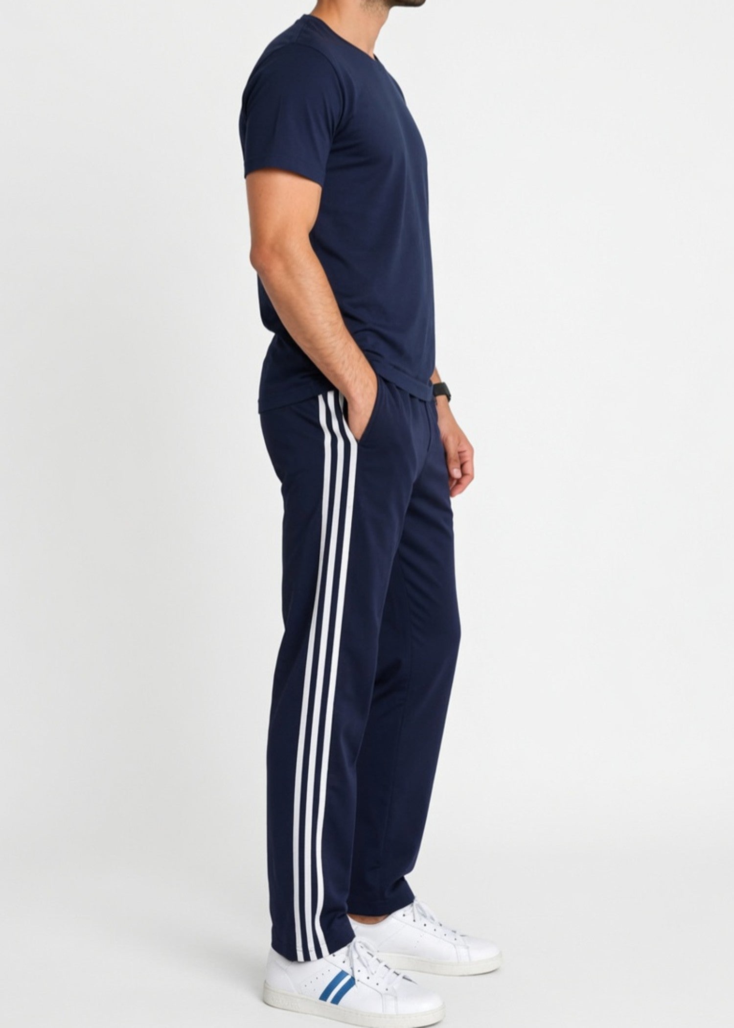 cotton jersey Tracksuit in Navy blue