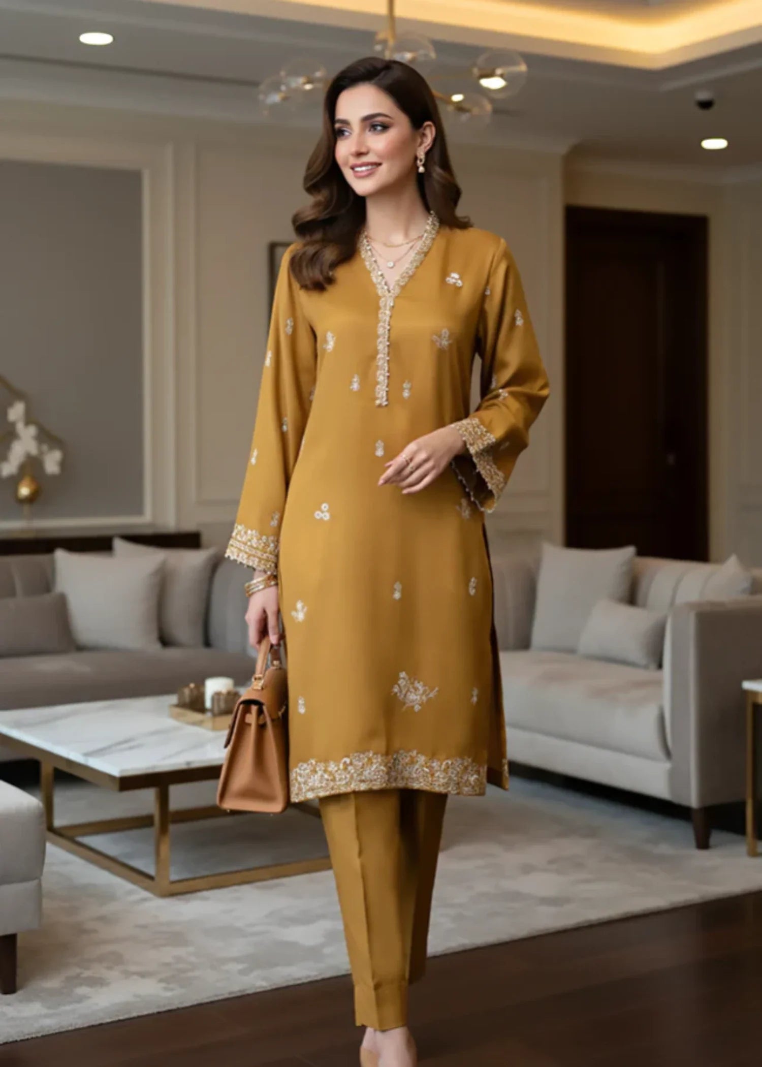 wool Unstitched in Mustard