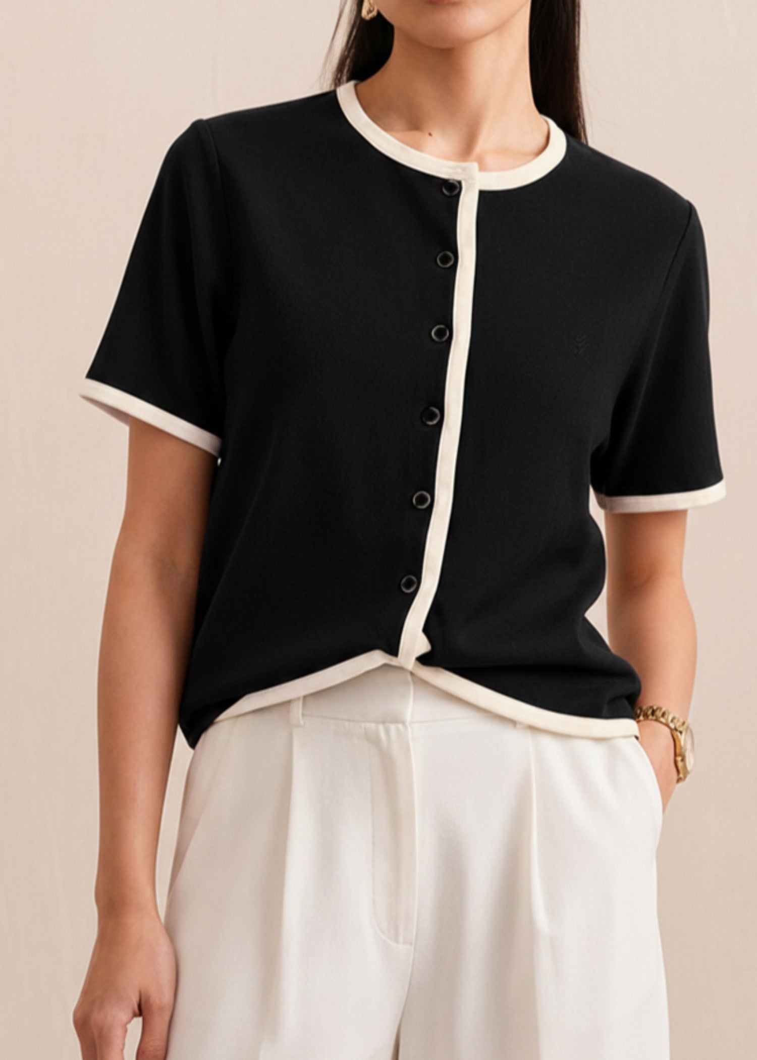 cotton Cardigan in Black