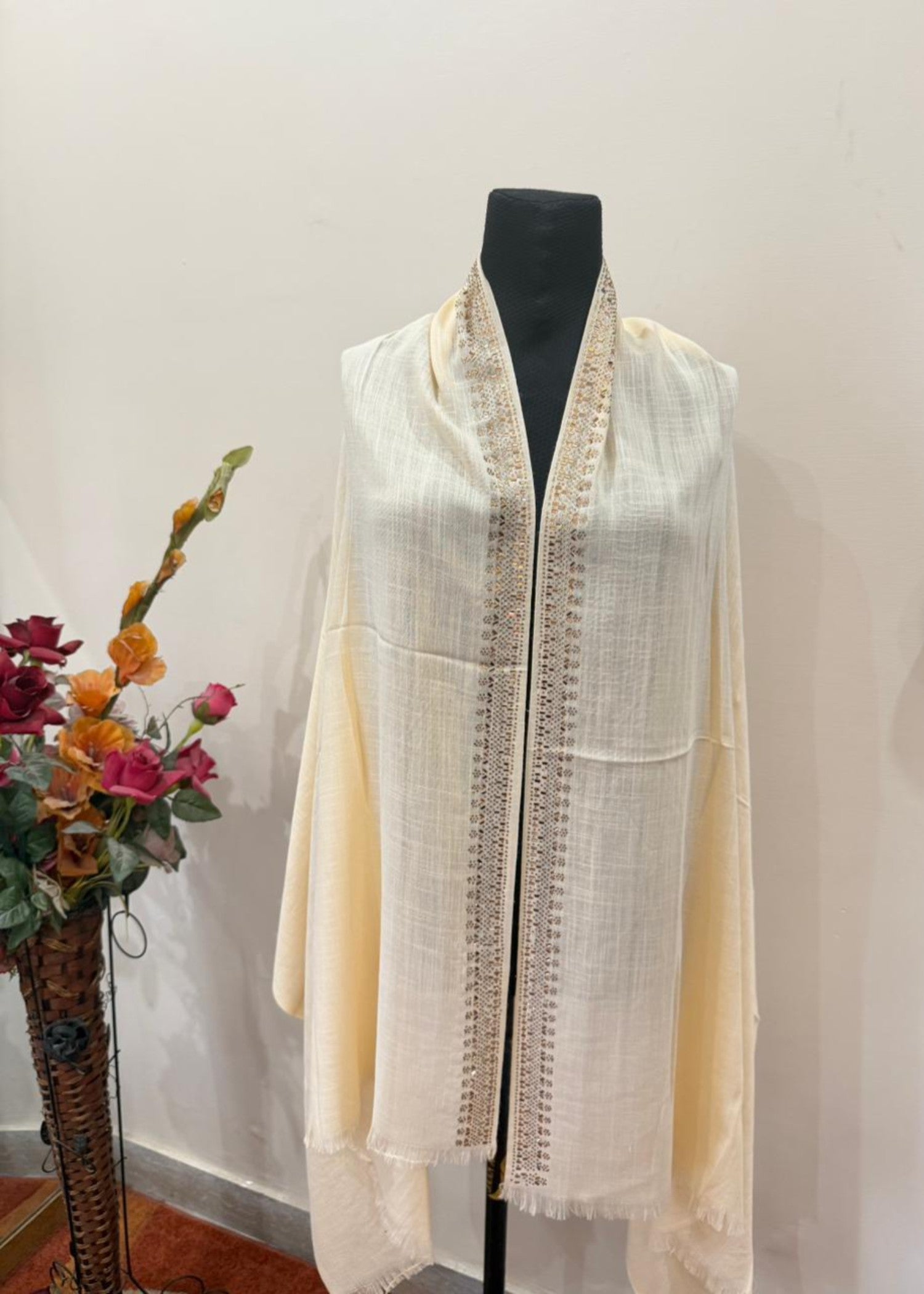 slub lawn Hijab in Peach orange