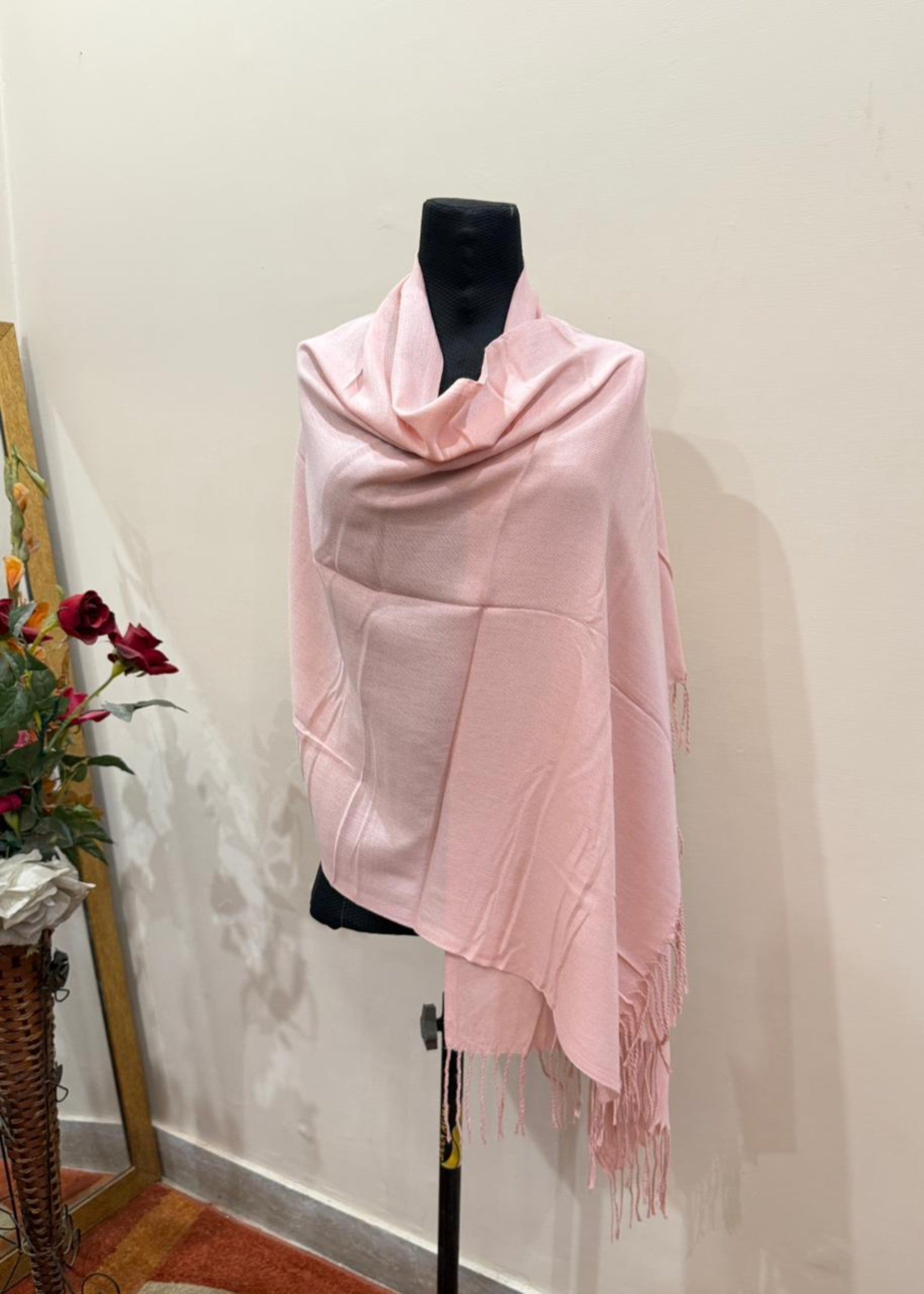 cashmere wool Hijab in Pastel pink