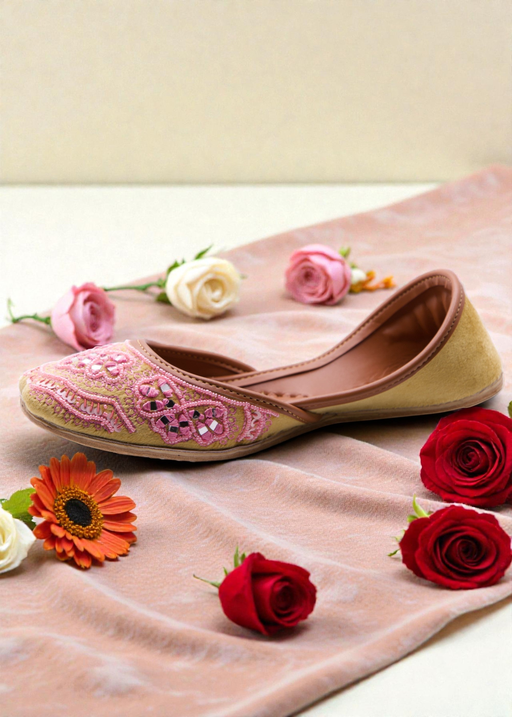 Khussa in Yellow by - High Quality Women Khussa ZFR4578