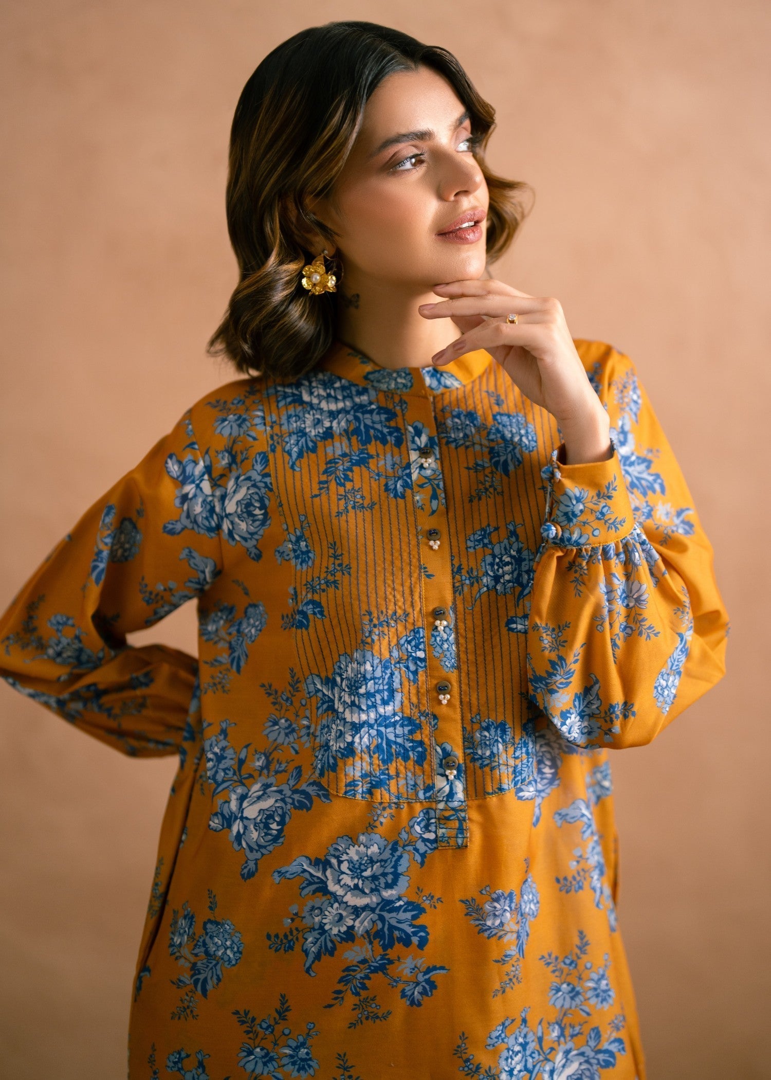 poly viscose Co Ord Sets in Mustard
