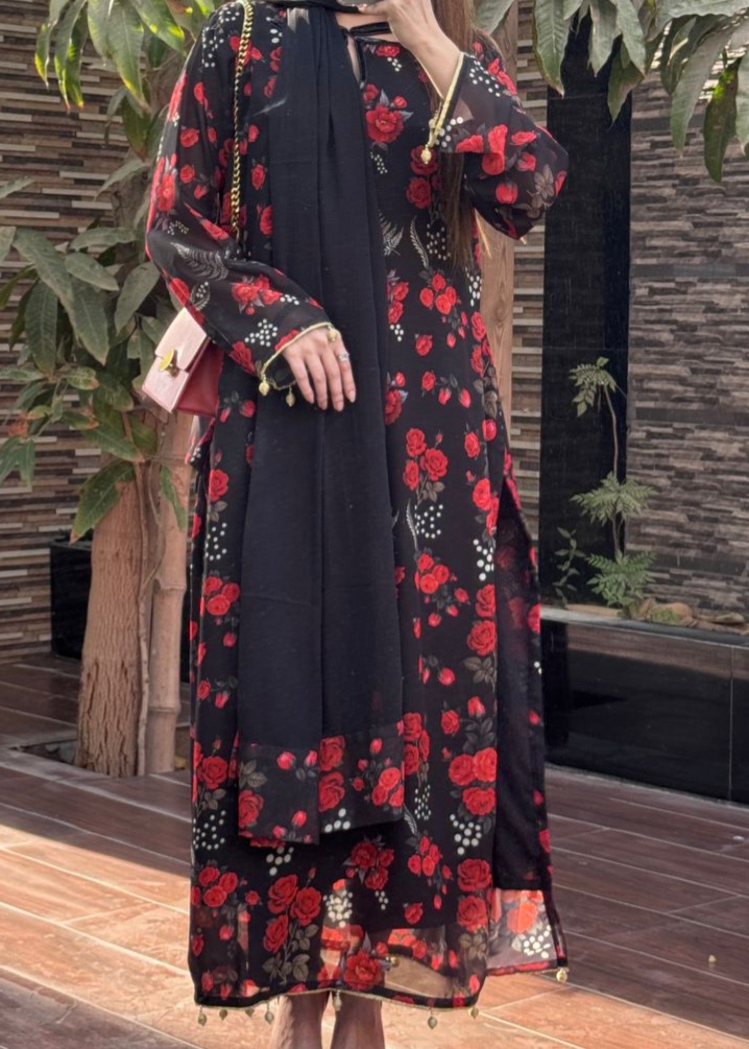 chiffon Kurta Set in Multi