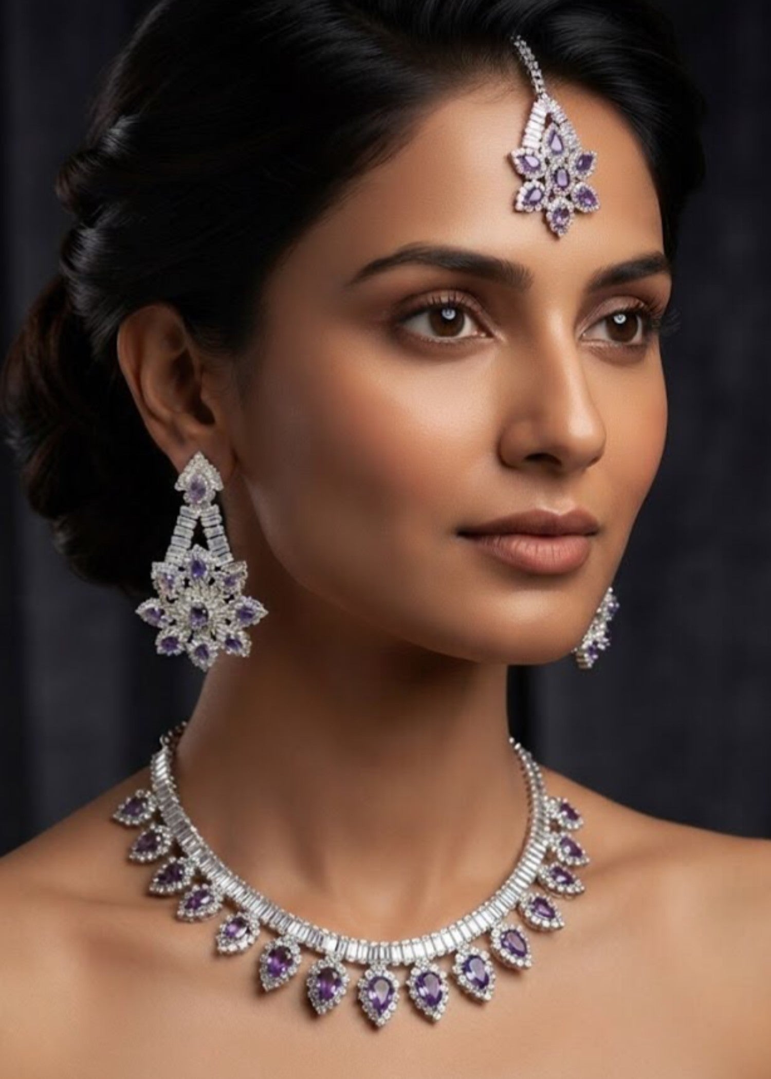 Jewelry Set in Purple heart Color by - Trendy Women Jewelry Set WUT1665